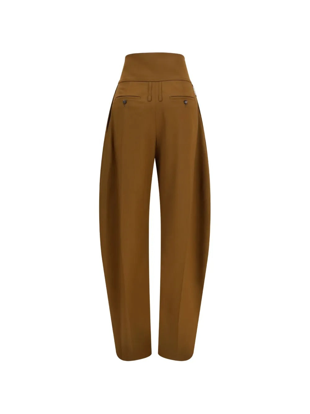 High-waisted pleated trousers-FERRAGAMO-Verso