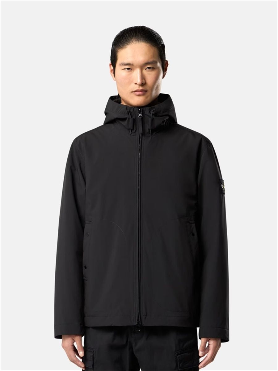 Hooded jacket with wind- and water-resistant membrane-STONE ISLAND-Verso