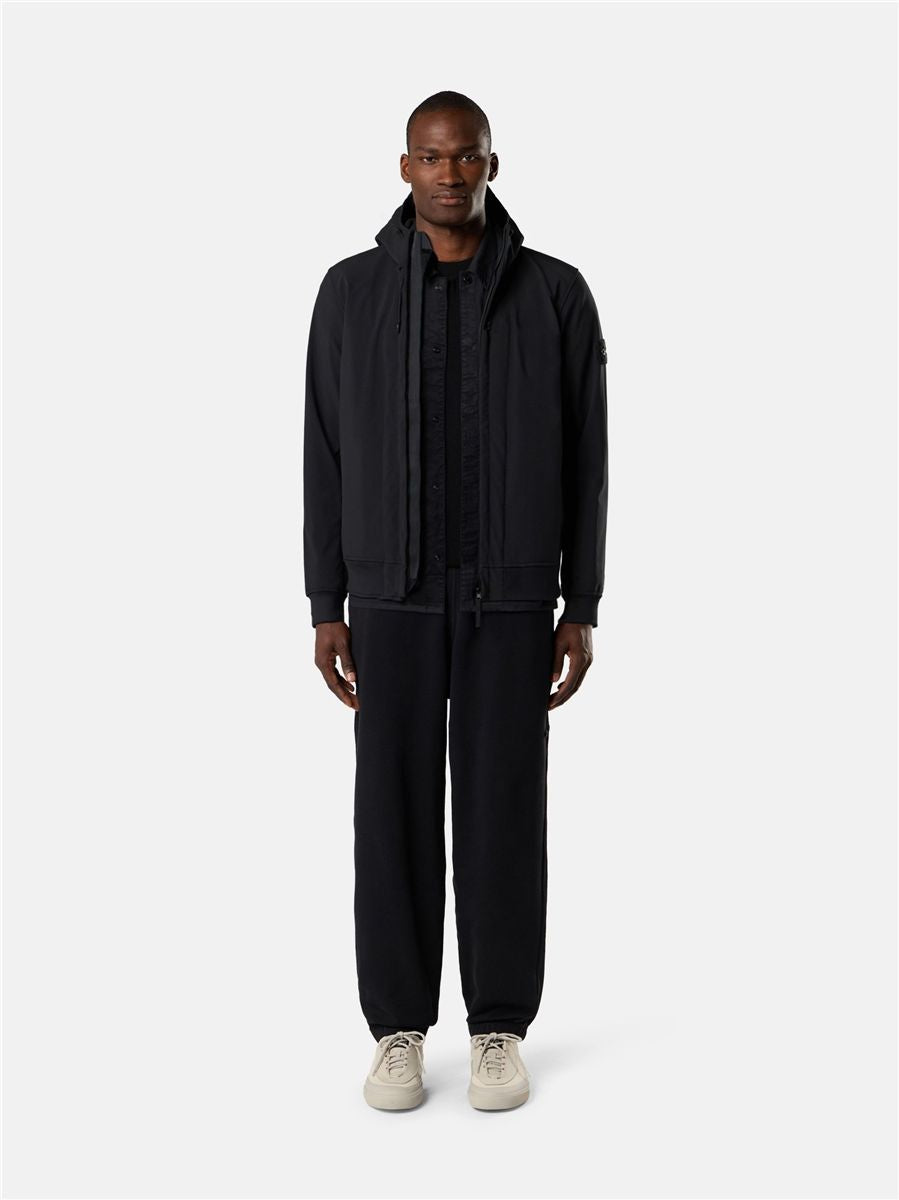 Hooded jacket with wind- and water-resistant membrane-STONE ISLAND-Verso
