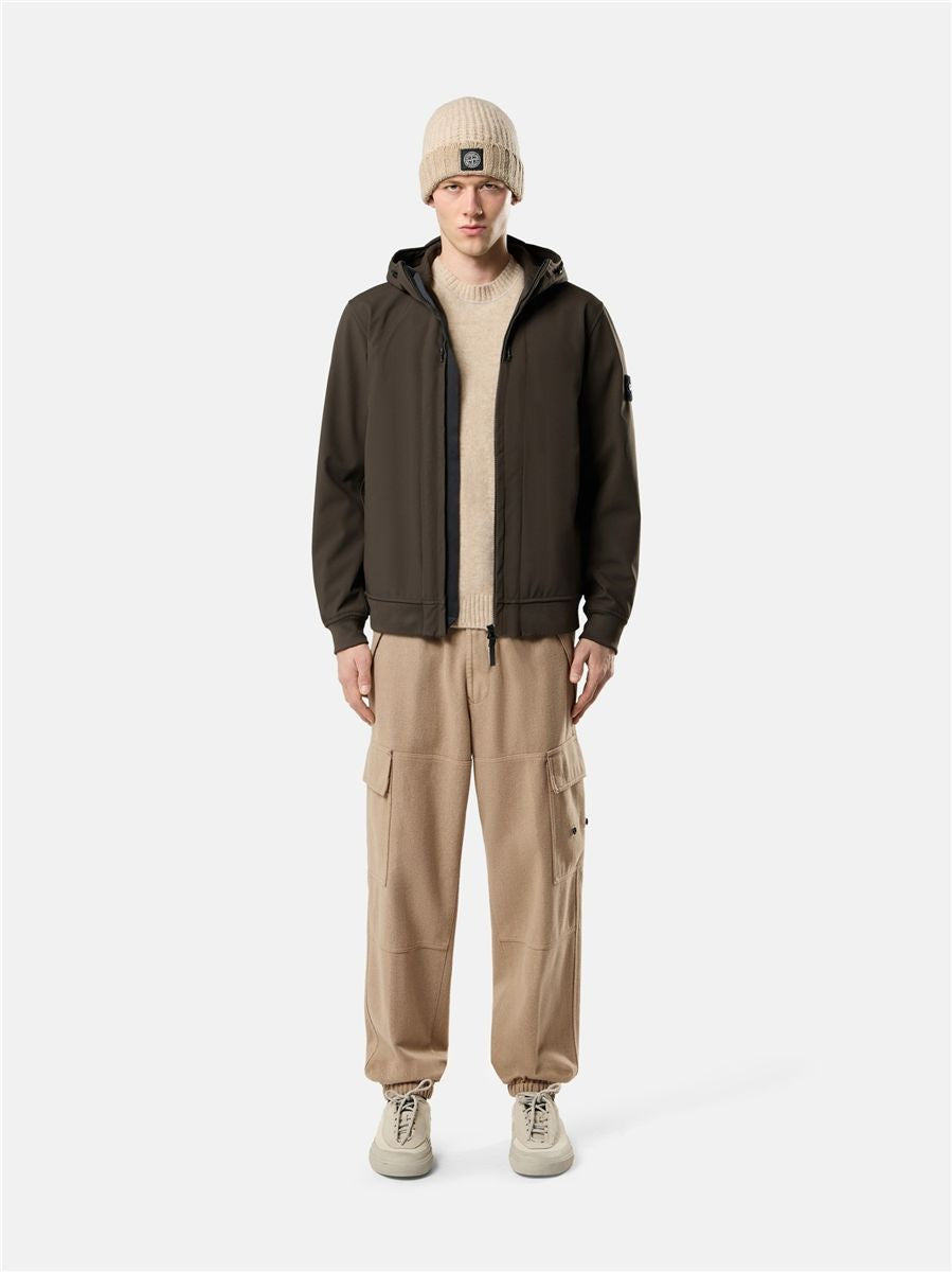 Hooded jacket with wind- and water-resistant membrane-STONE ISLAND-Verso