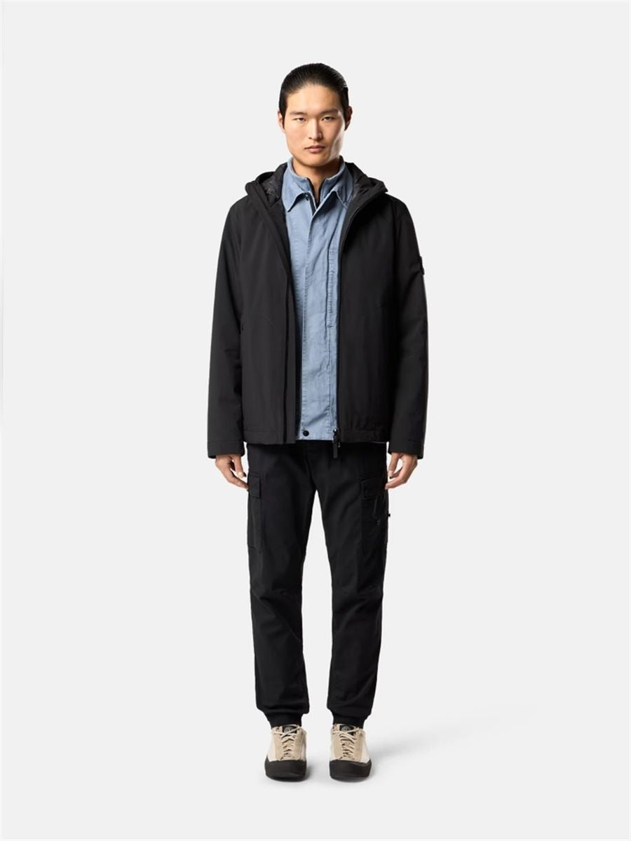 Hooded jacket with wind- and water-resistant membrane-STONE ISLAND-Verso