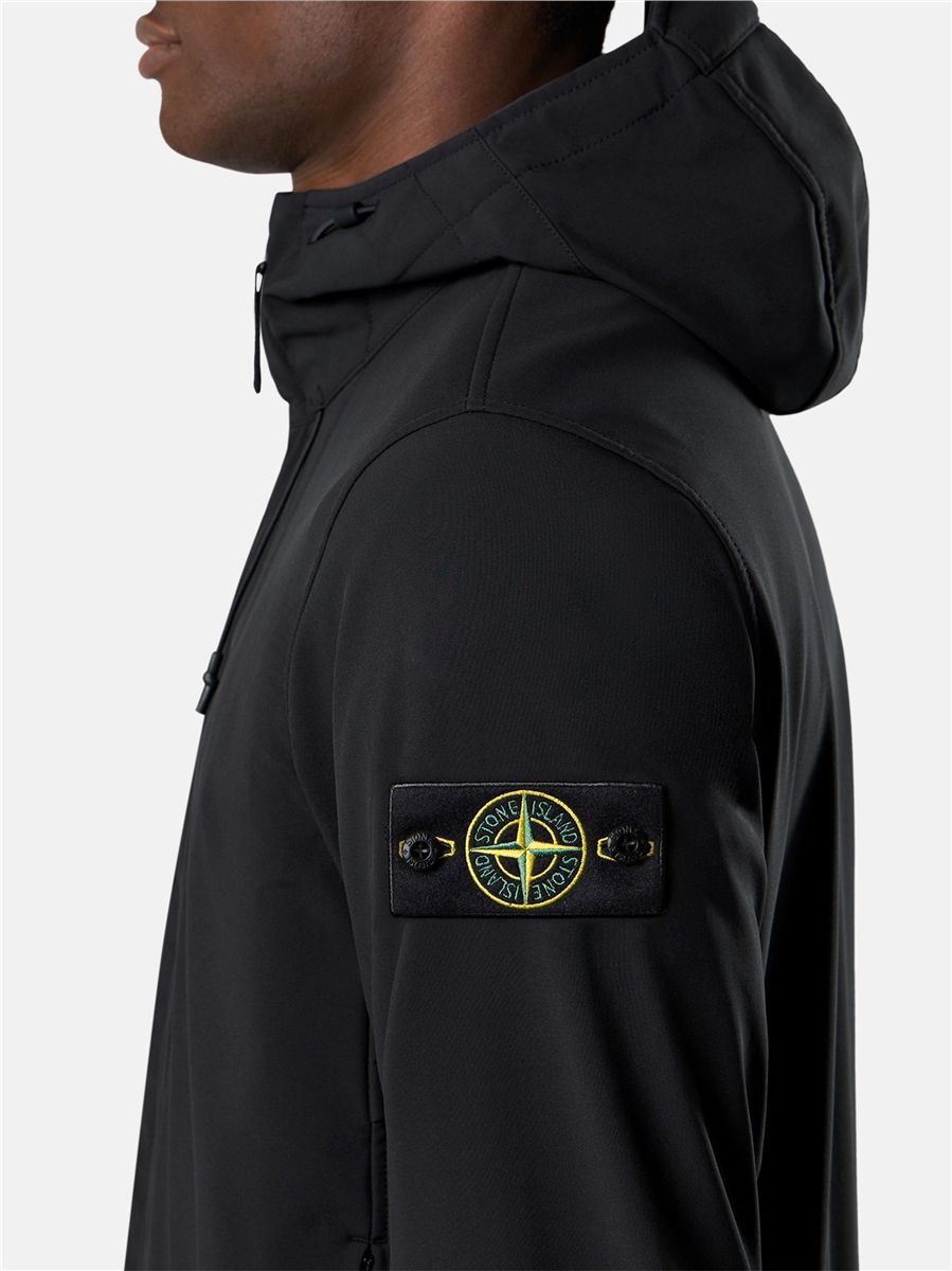 Hooded jacket with wind- and water-resistant membrane-STONE ISLAND-Verso
