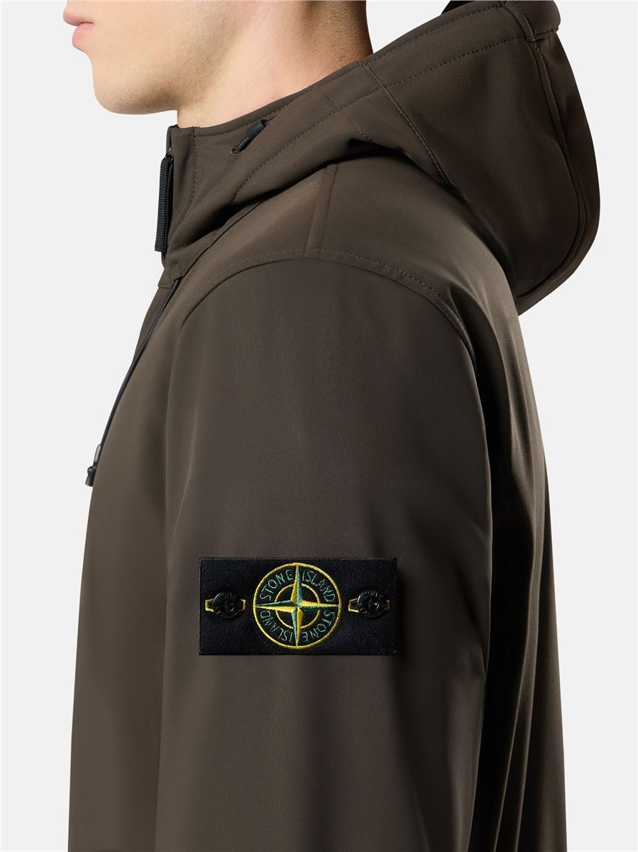 Hooded jacket with wind- and water-resistant membrane-STONE ISLAND-Verso