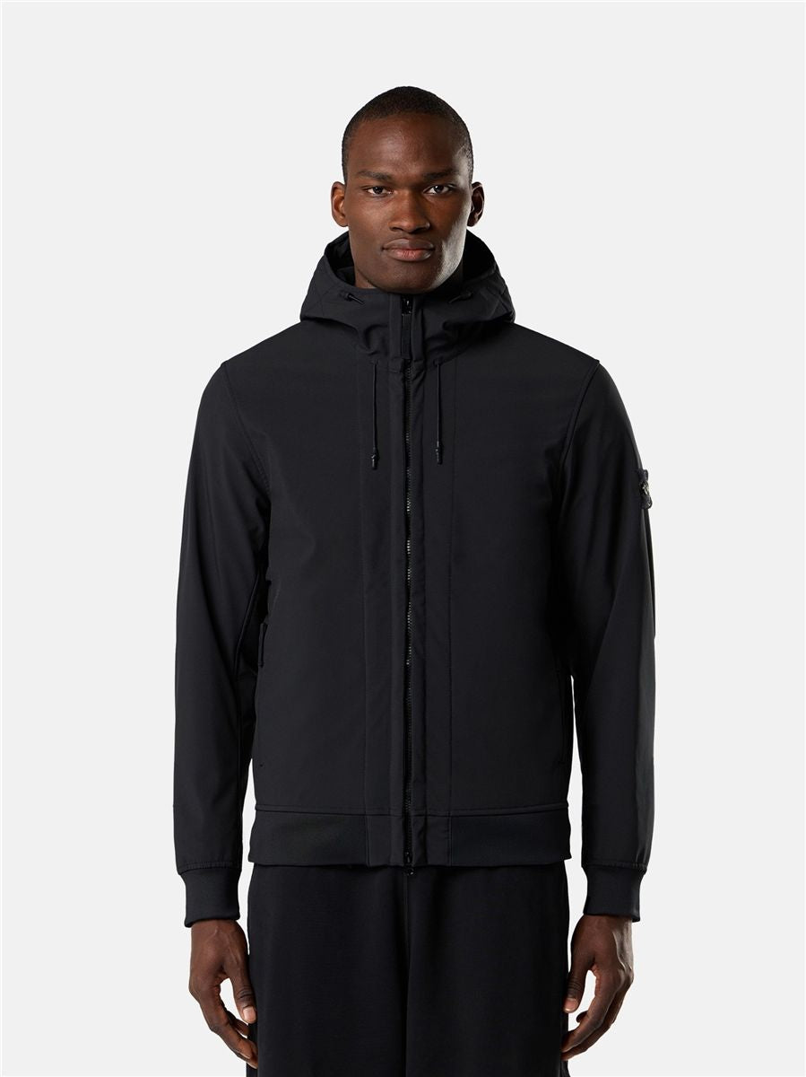 Hooded jacket with wind- and water-resistant membrane-STONE ISLAND-Verso