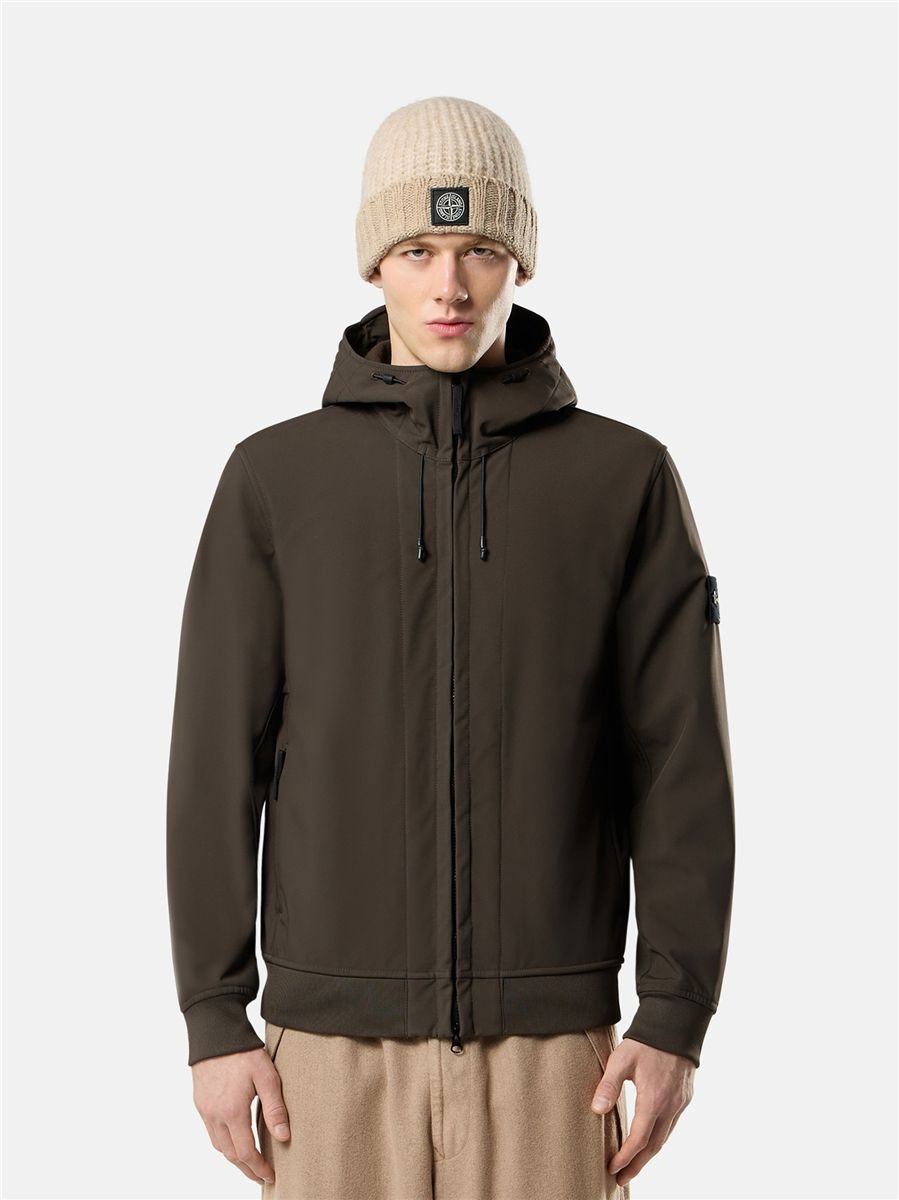 Hooded jacket with wind- and water-resistant membrane-STONE ISLAND-Verso