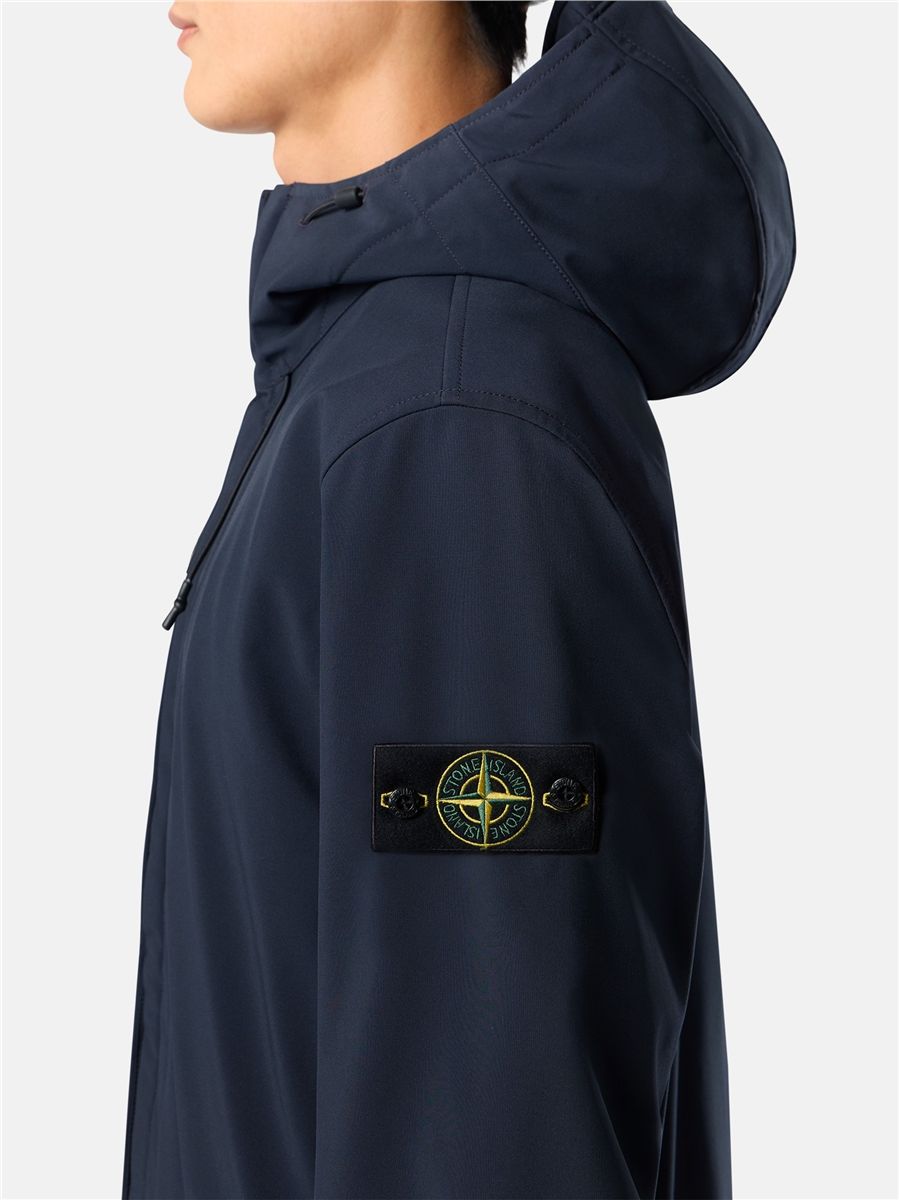 Hooded jacket with wind- and water-resistant membrane-STONE ISLAND-Verso