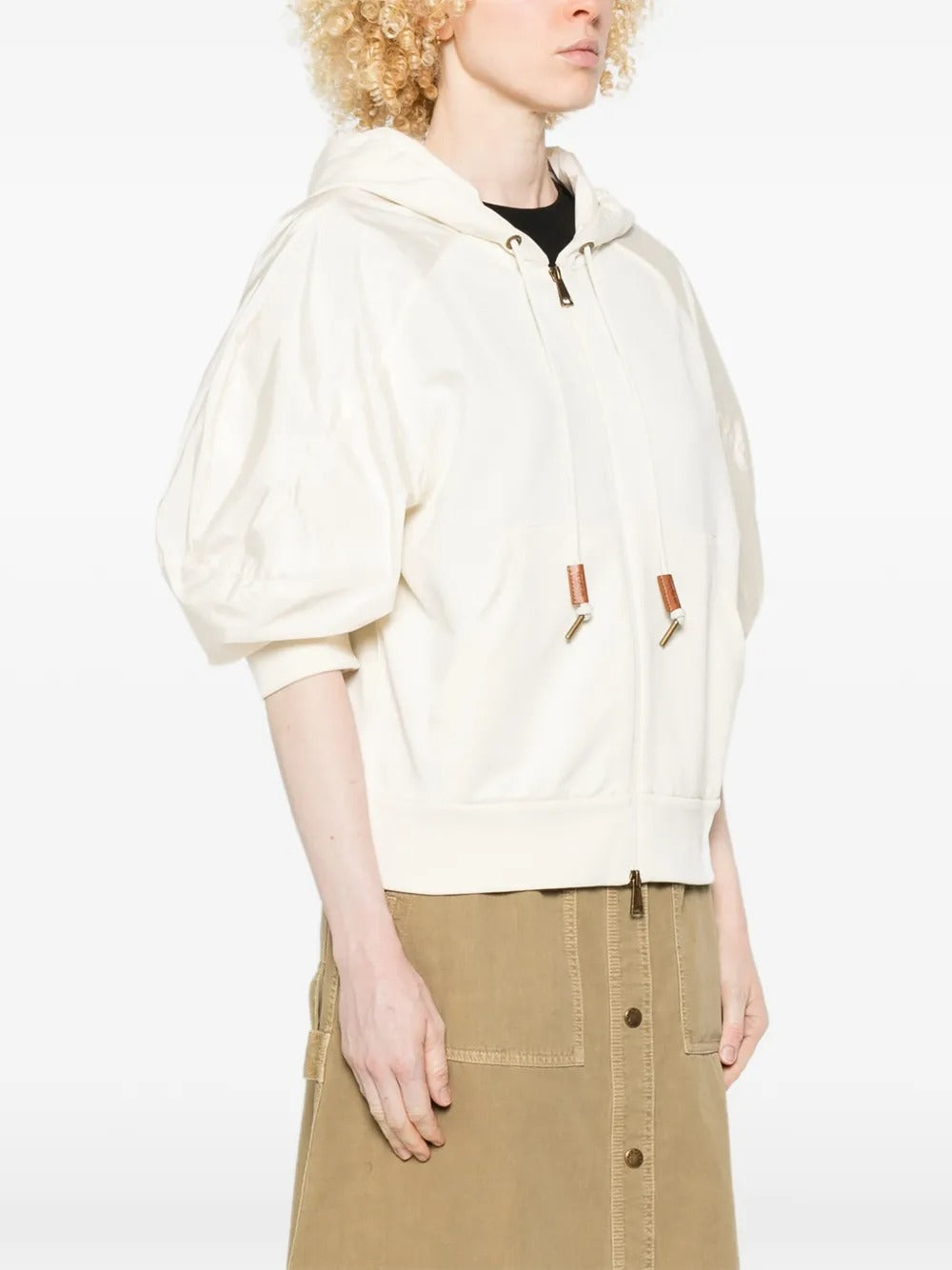 Hooded Puff-sleeve Jacket-MONCLER-Verso