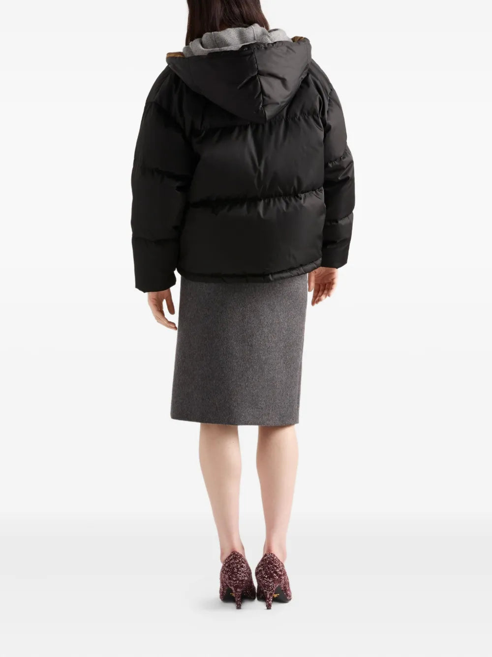 Hooded puffer jacket-PRADA-Verso
