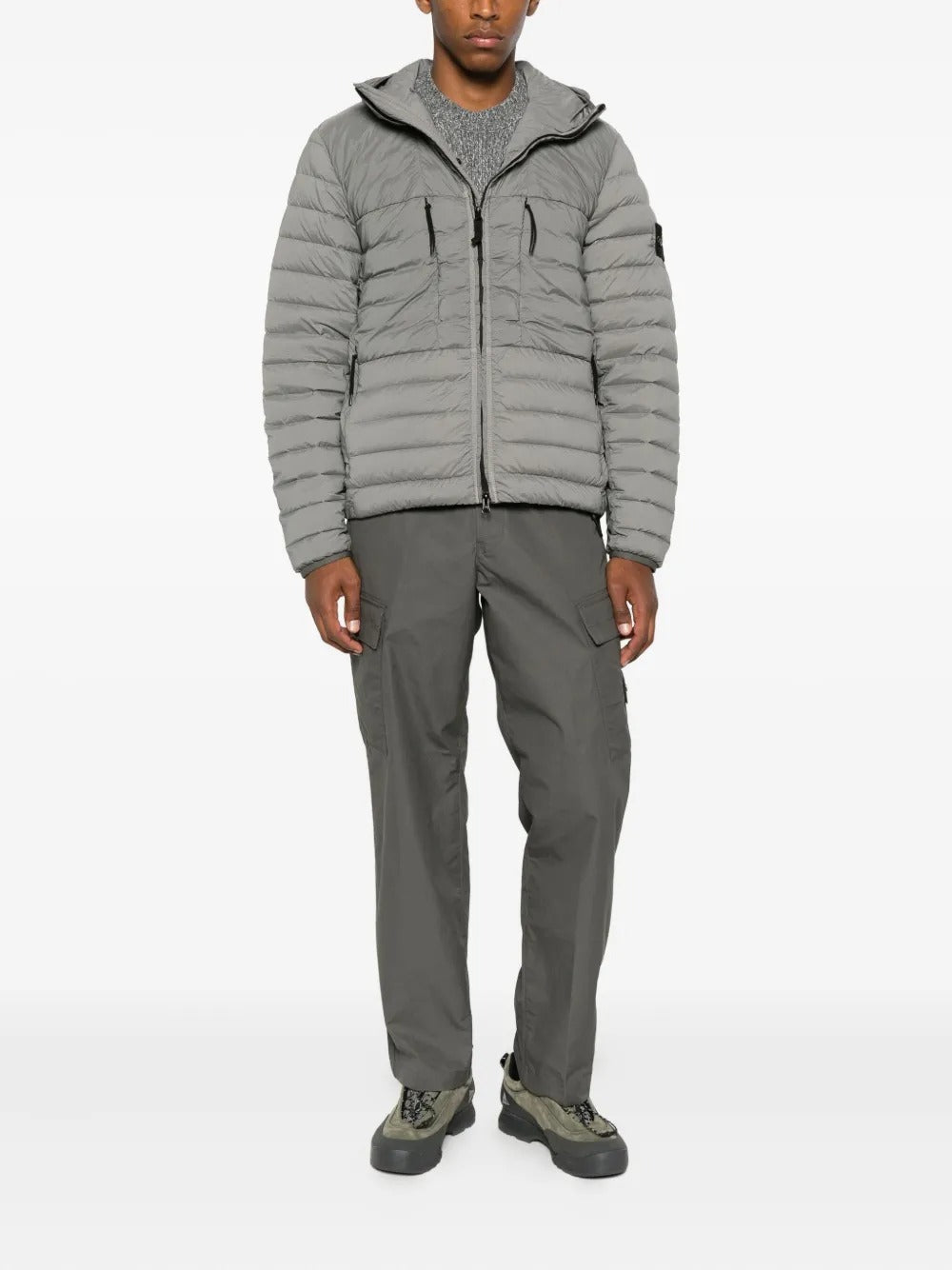 Hooded Quilted Jacket-STONE ISLAND-Verso