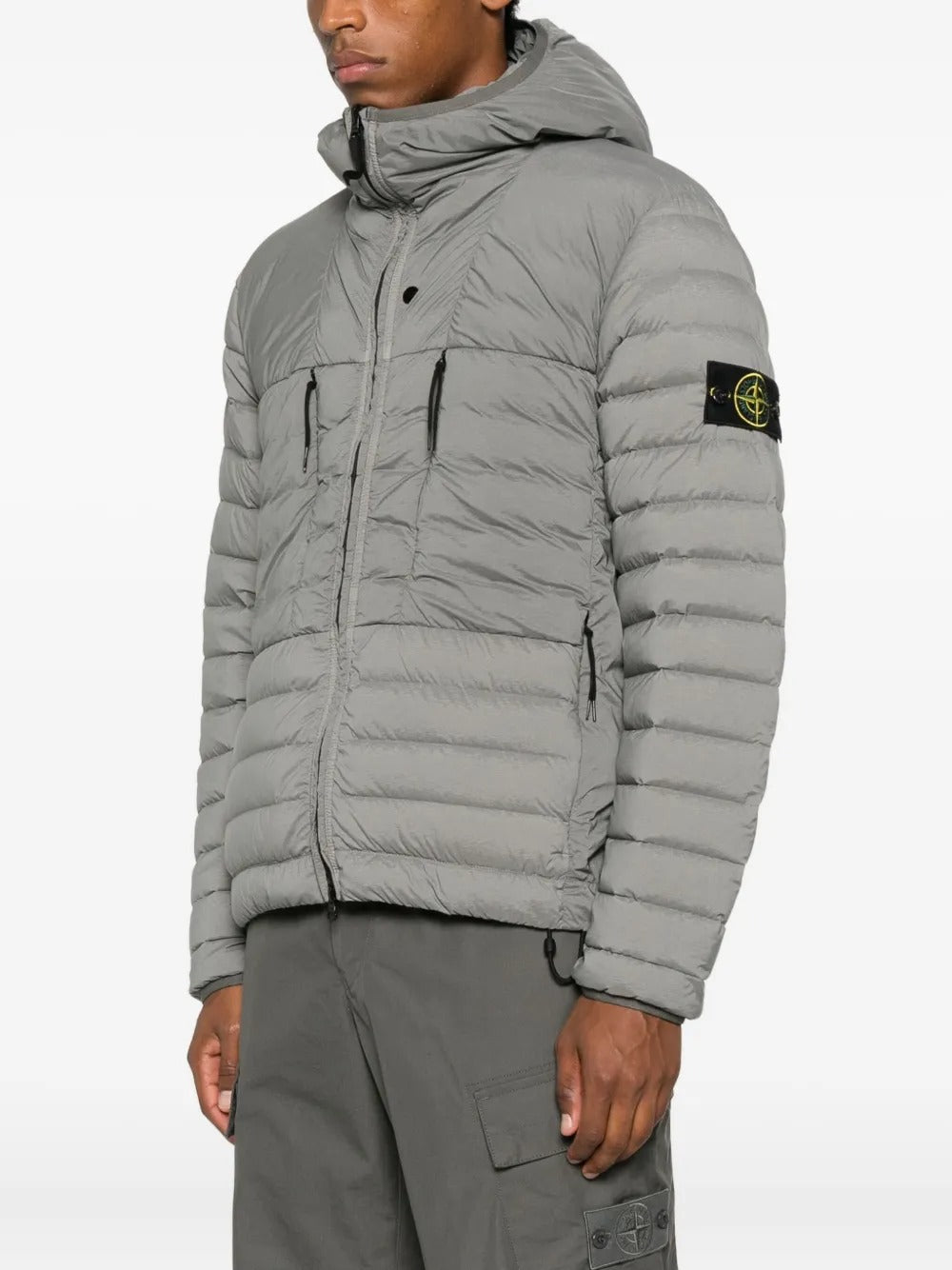 Hooded Quilted Jacket-STONE ISLAND-Verso