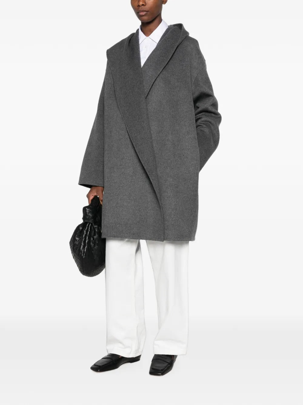 Hooded shawl-lapel oversized coat-TOTEME-Verso
