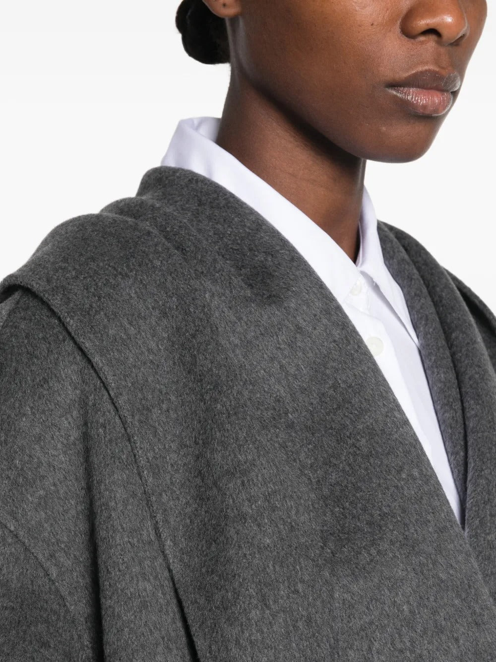 Hooded shawl-lapel oversized coat-TOTEME-Verso