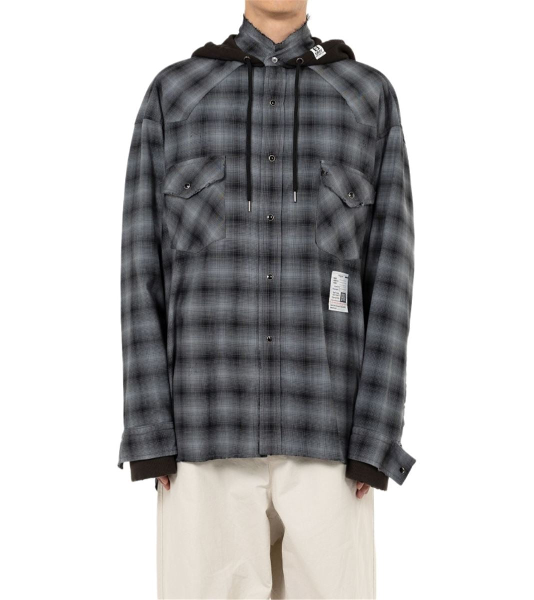 HOODIE COMBINE CHECKERED SHIRT - MAISON MIHARA YASUHIRO - Verso
