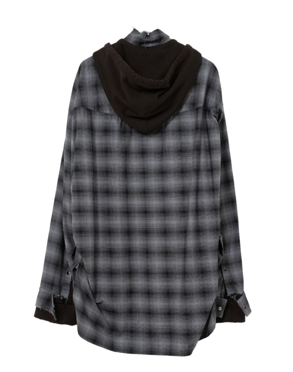 HOODIE COMBINE CHECKERED SHIRT - MAISON MIHARA YASUHIRO - Verso