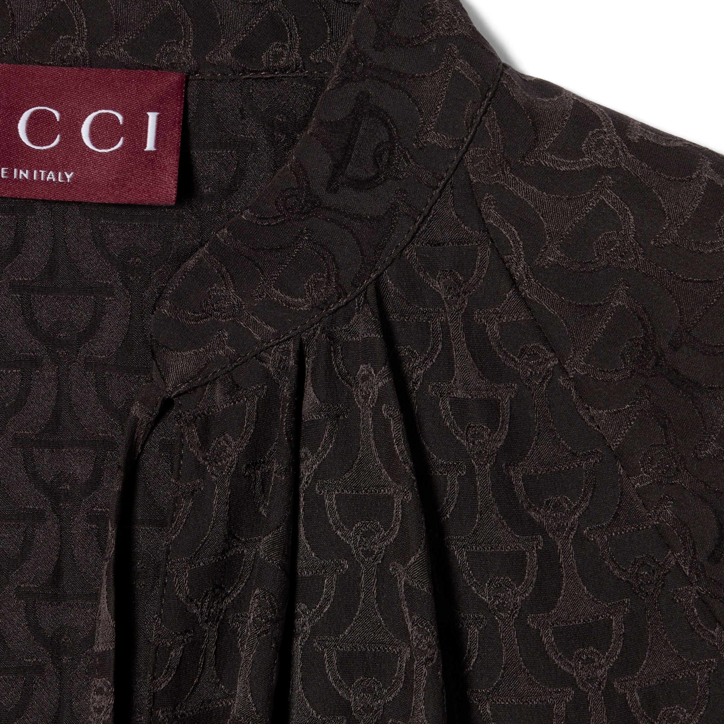 Horsebit silk jacquard shirt-GUCCI-Verso