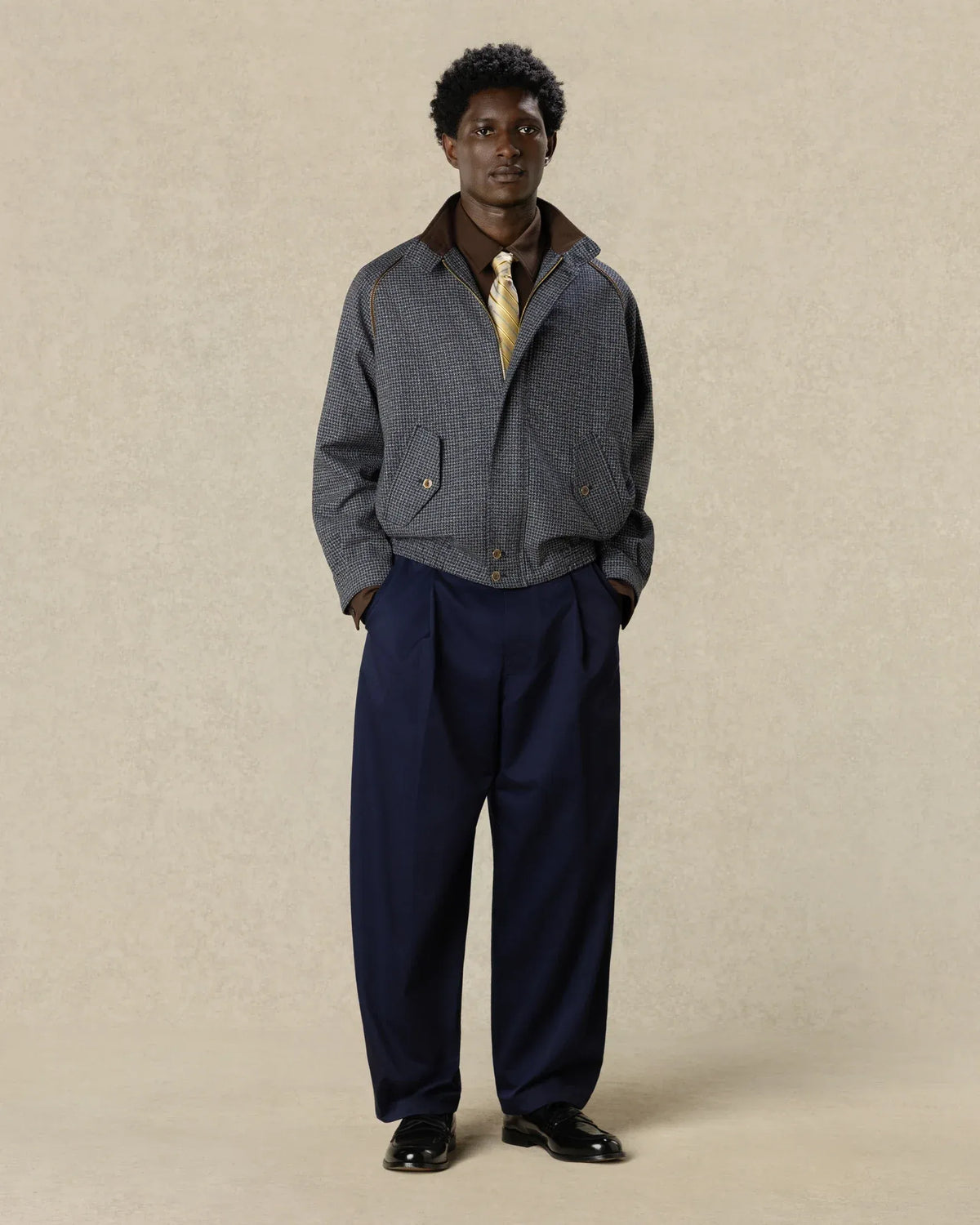 Houndstooth baracuta jacket-DRÔLE DE MONSIEUR-Verso