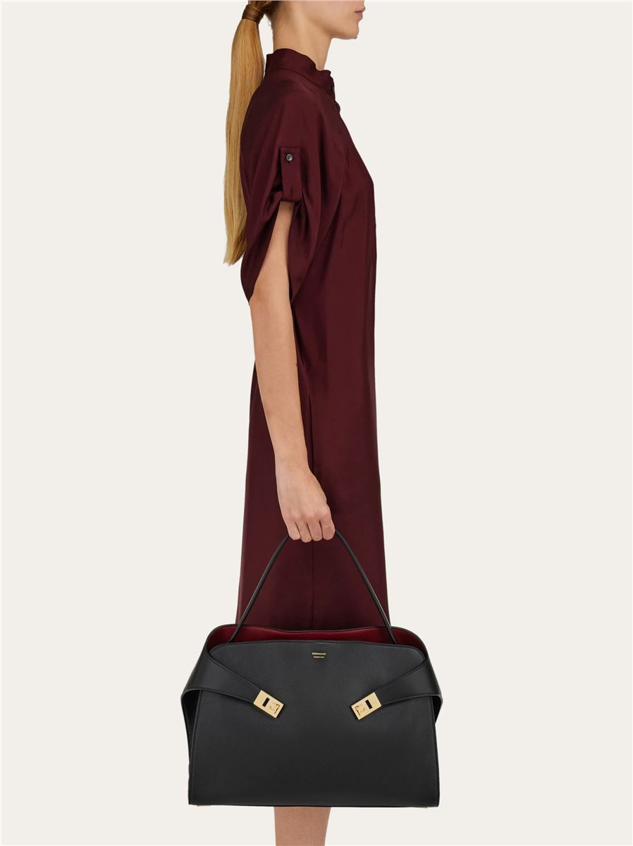 Hug soft two-tone shoulder bag (l)-FERRAGAMO-Verso