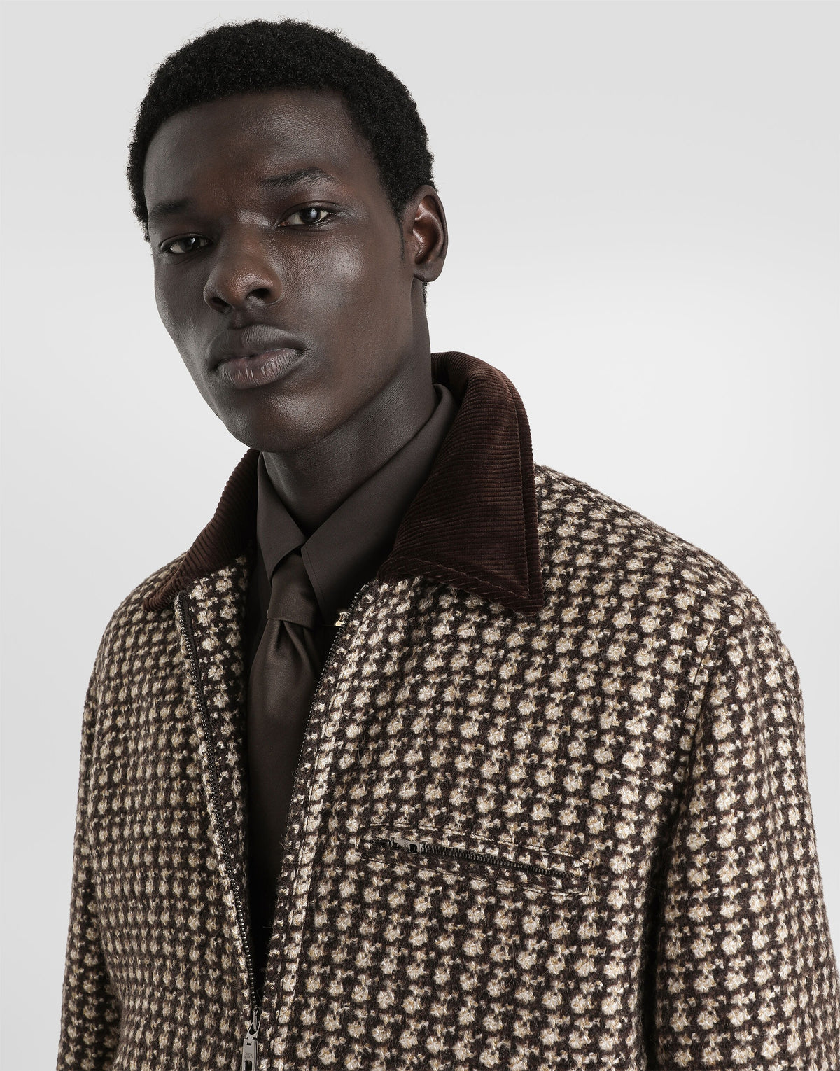Quilted Jacket in Houndstooth-DOLCE&GABBANA-Verso