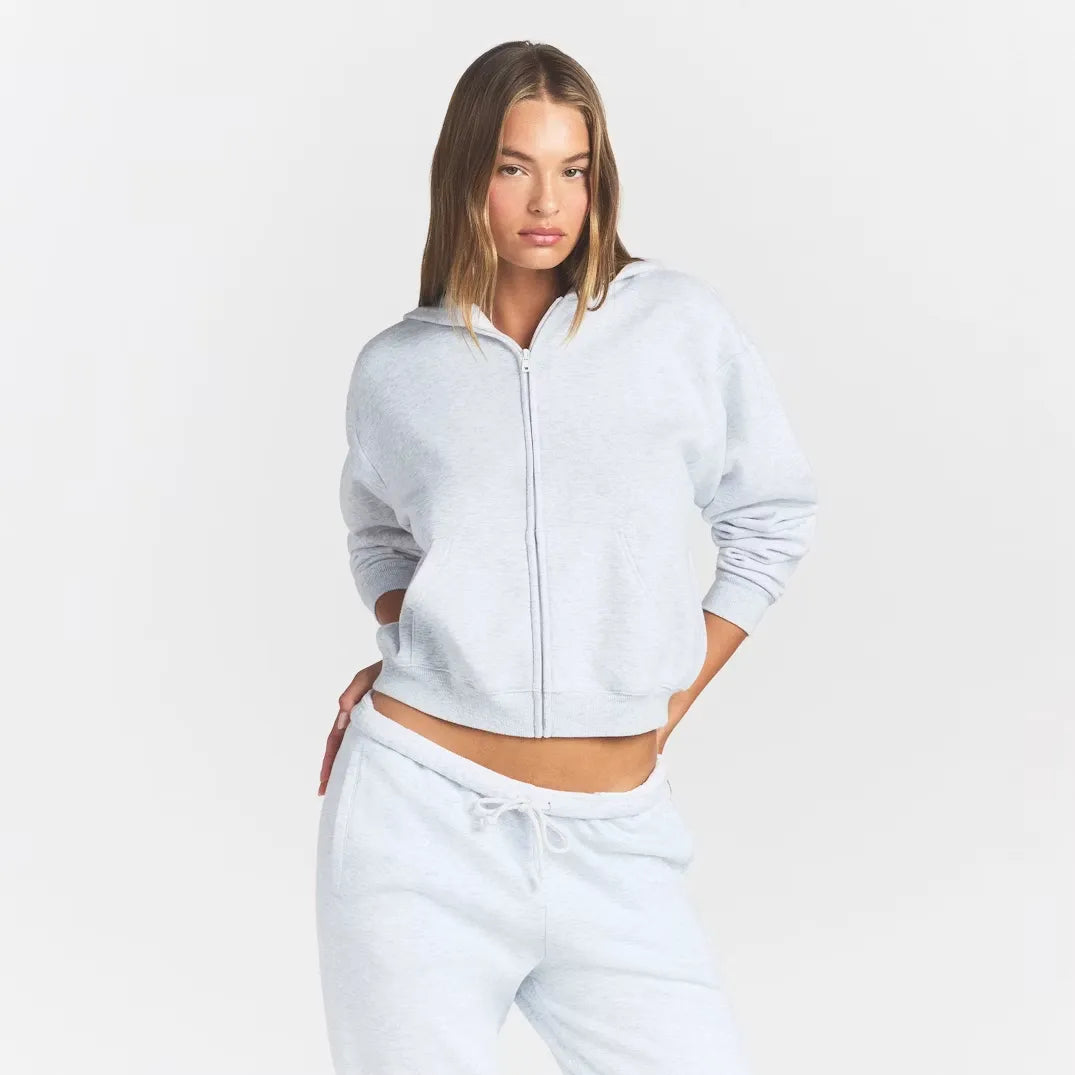 Cotton fleece classic zip up hoodie-SKIMS-Verso