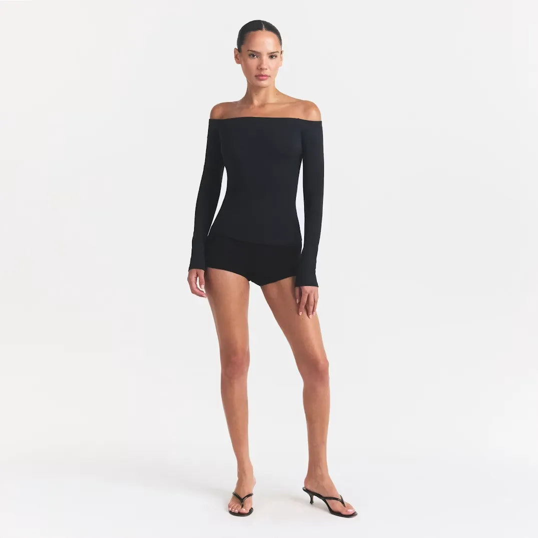Smooth layers long sleeve off the shoulder top-SKIMS-Verso