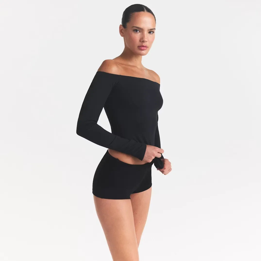 Smooth layers long sleeve off the shoulder top-SKIMS-Verso