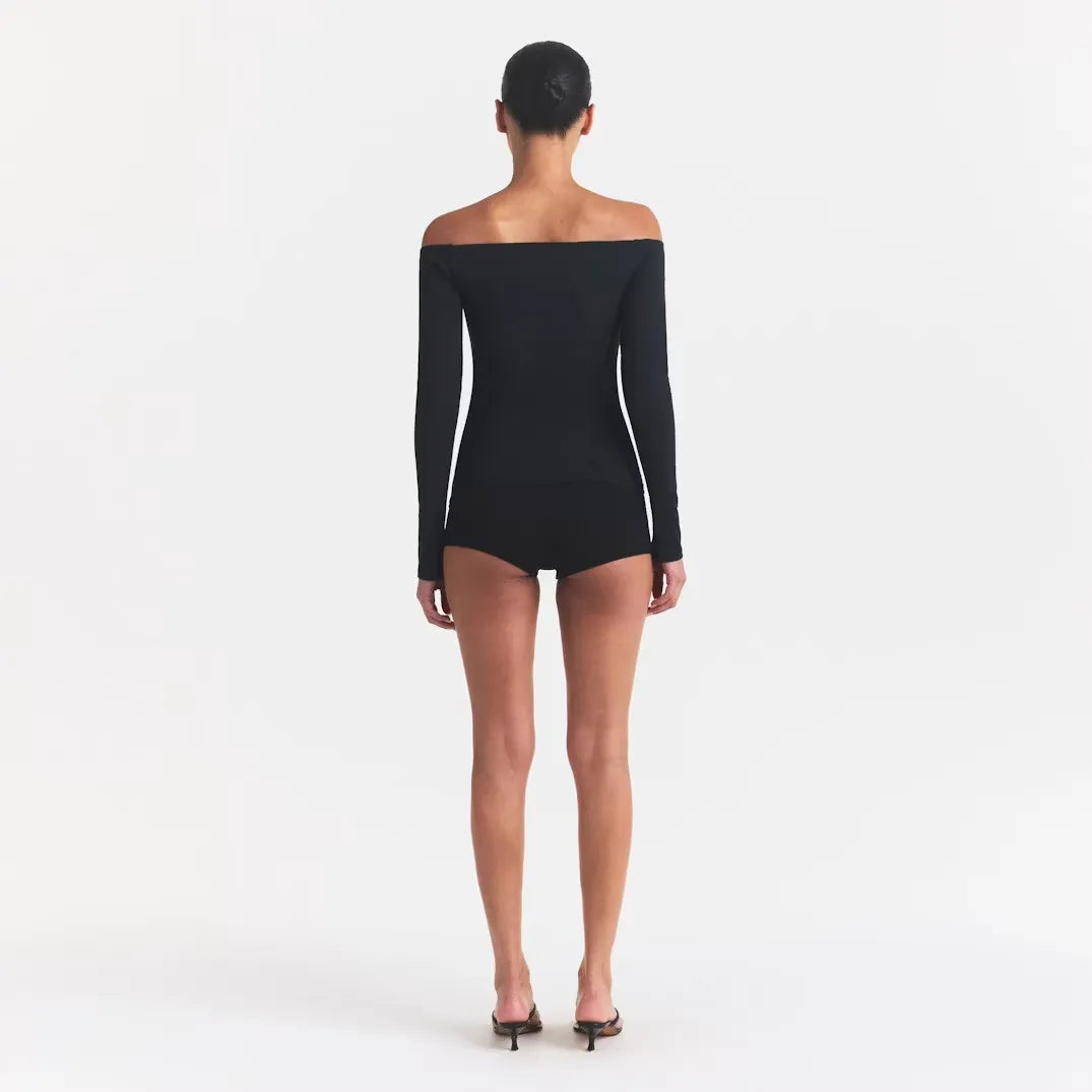 Smooth layers long sleeve off the shoulder top-SKIMS-Verso