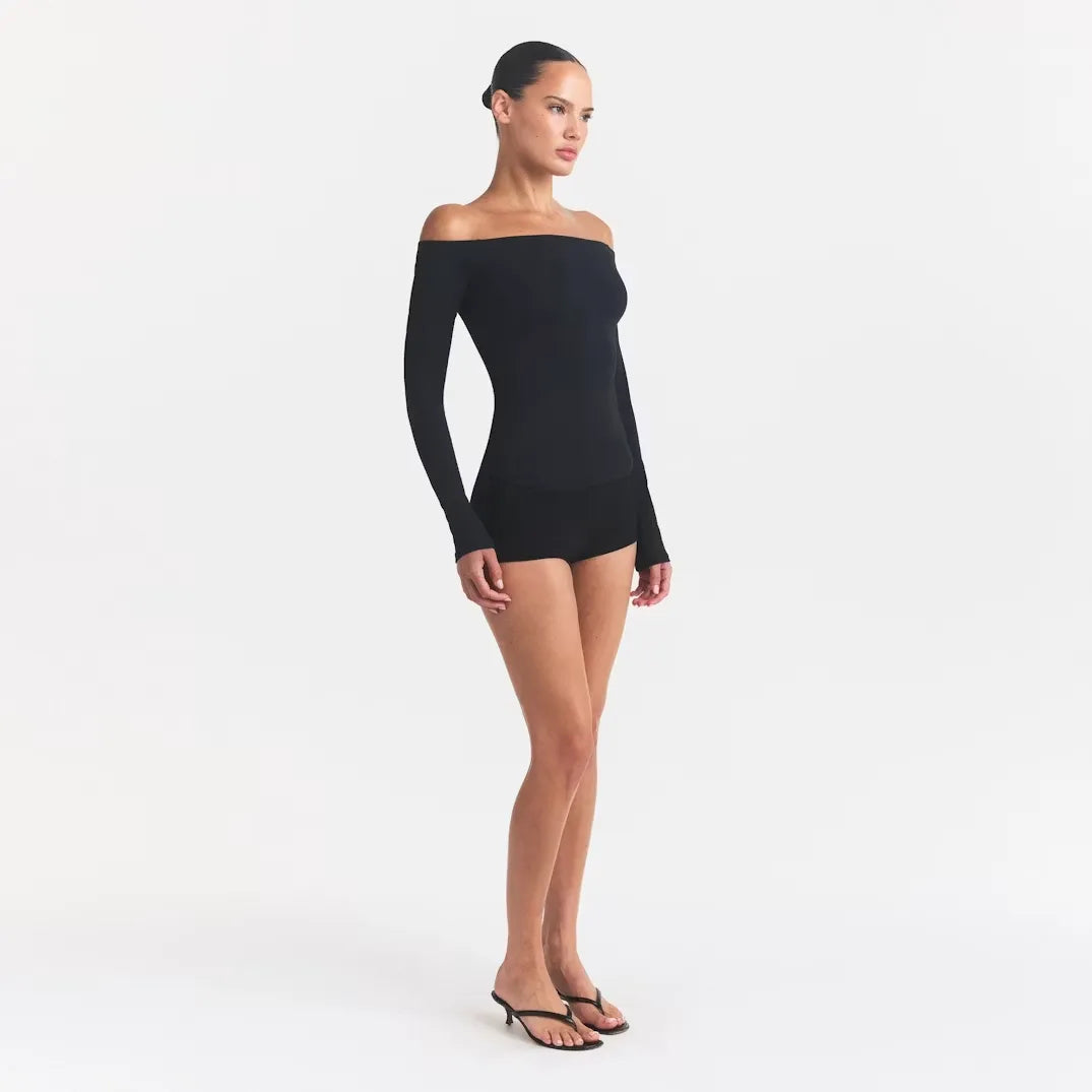 Smooth layers long sleeve off the shoulder top-SKIMS-Verso