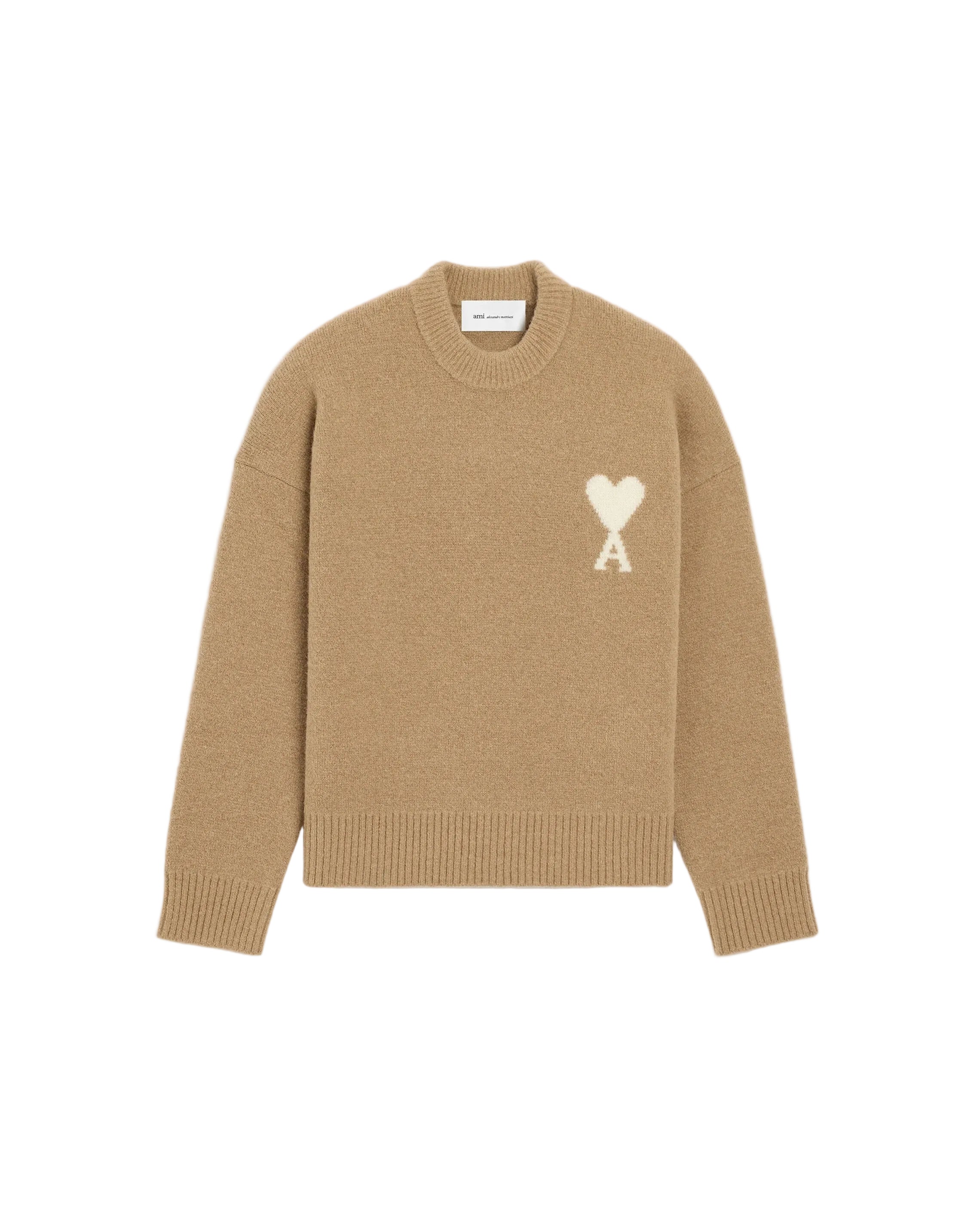Crewneck alpaca sweater with ami de coeur-AMI-309714-XS-Verso