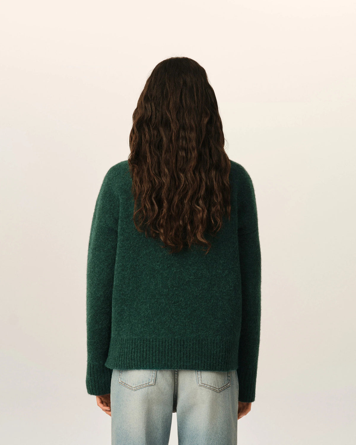 Crewneck alpaca sweater with ami de coeur