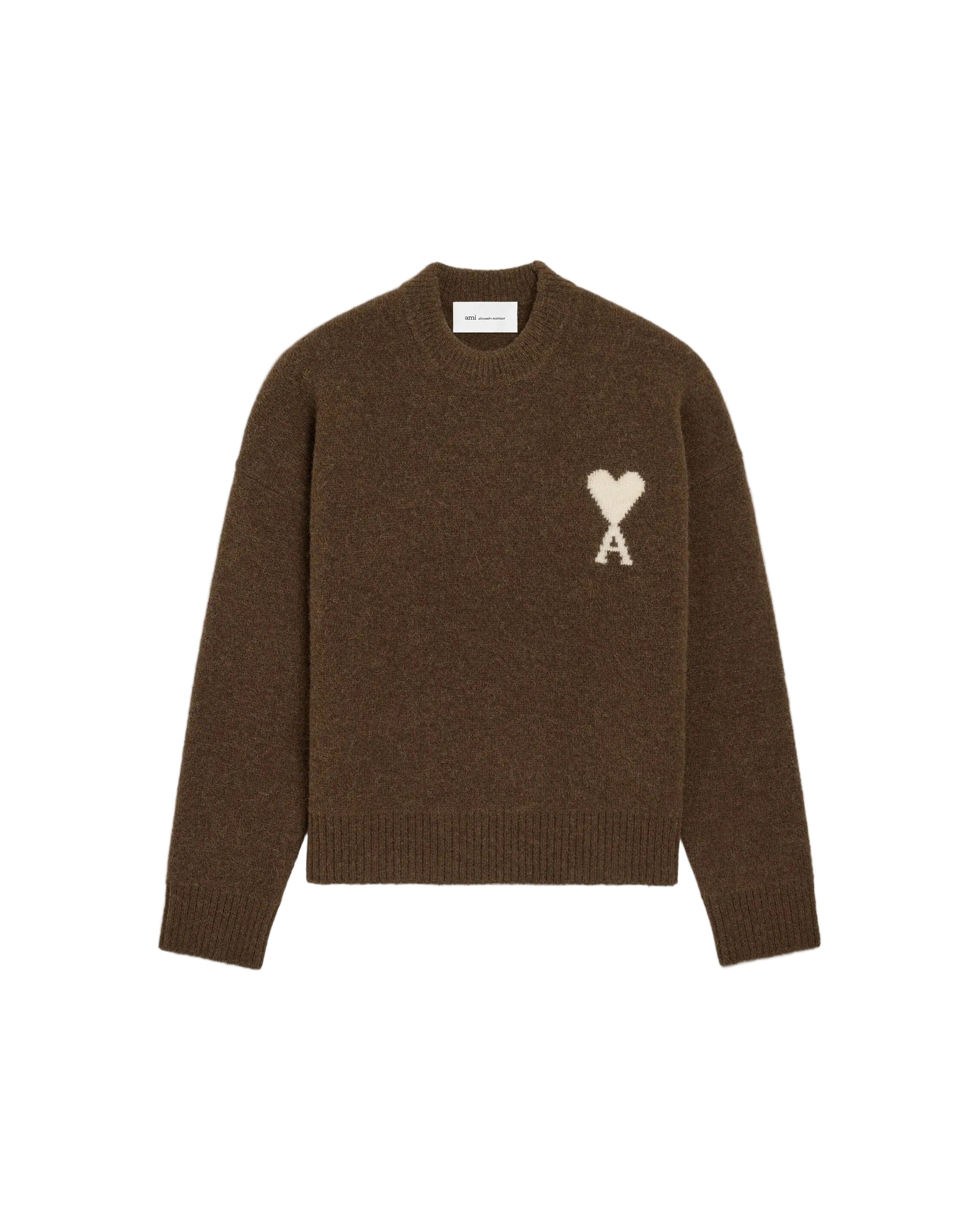 Crewneck alpaca sweater with ami de coeur-AMI-309715-XS-Verso