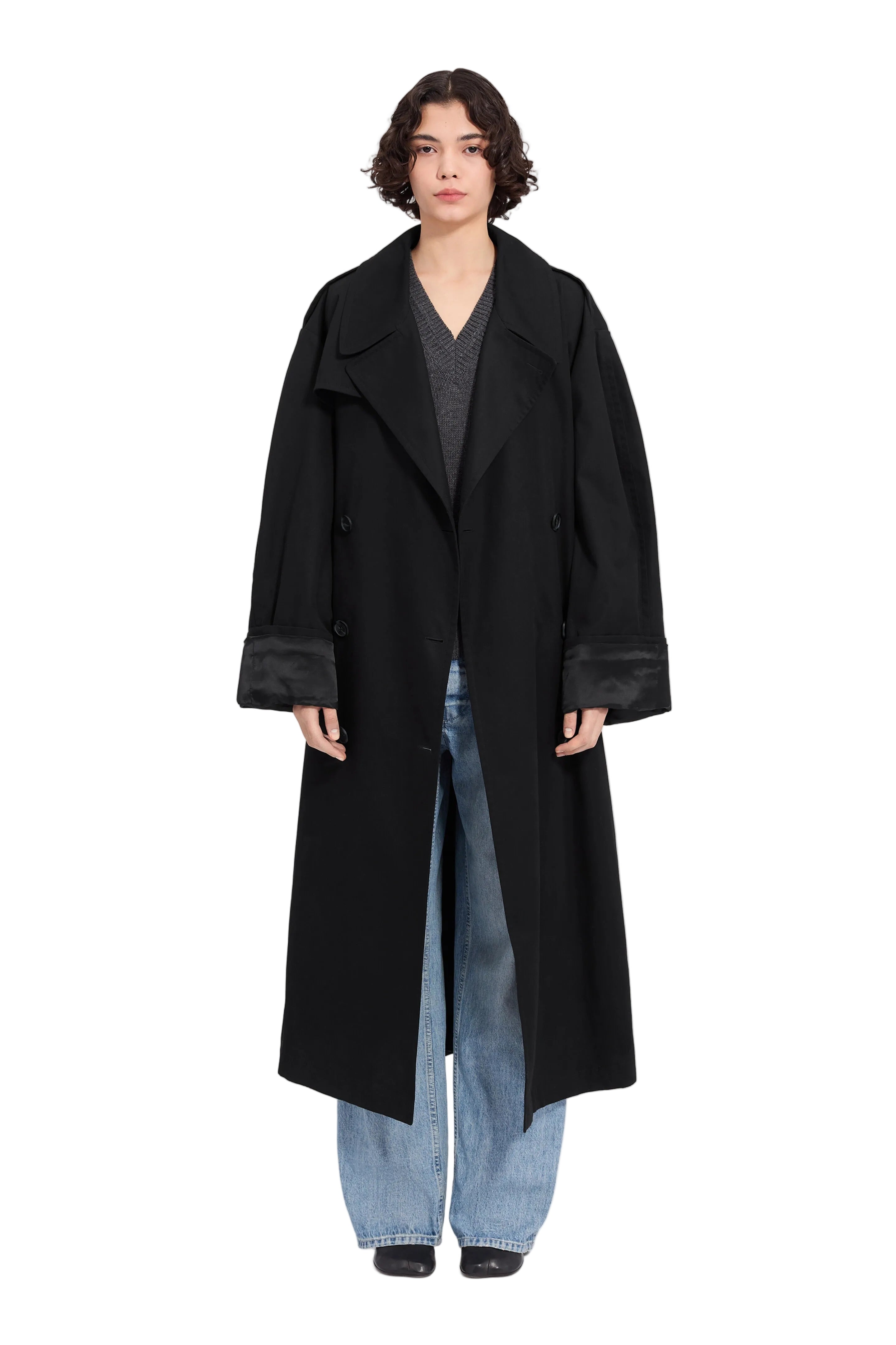 Cotton twill trench coat-MM6-Verso