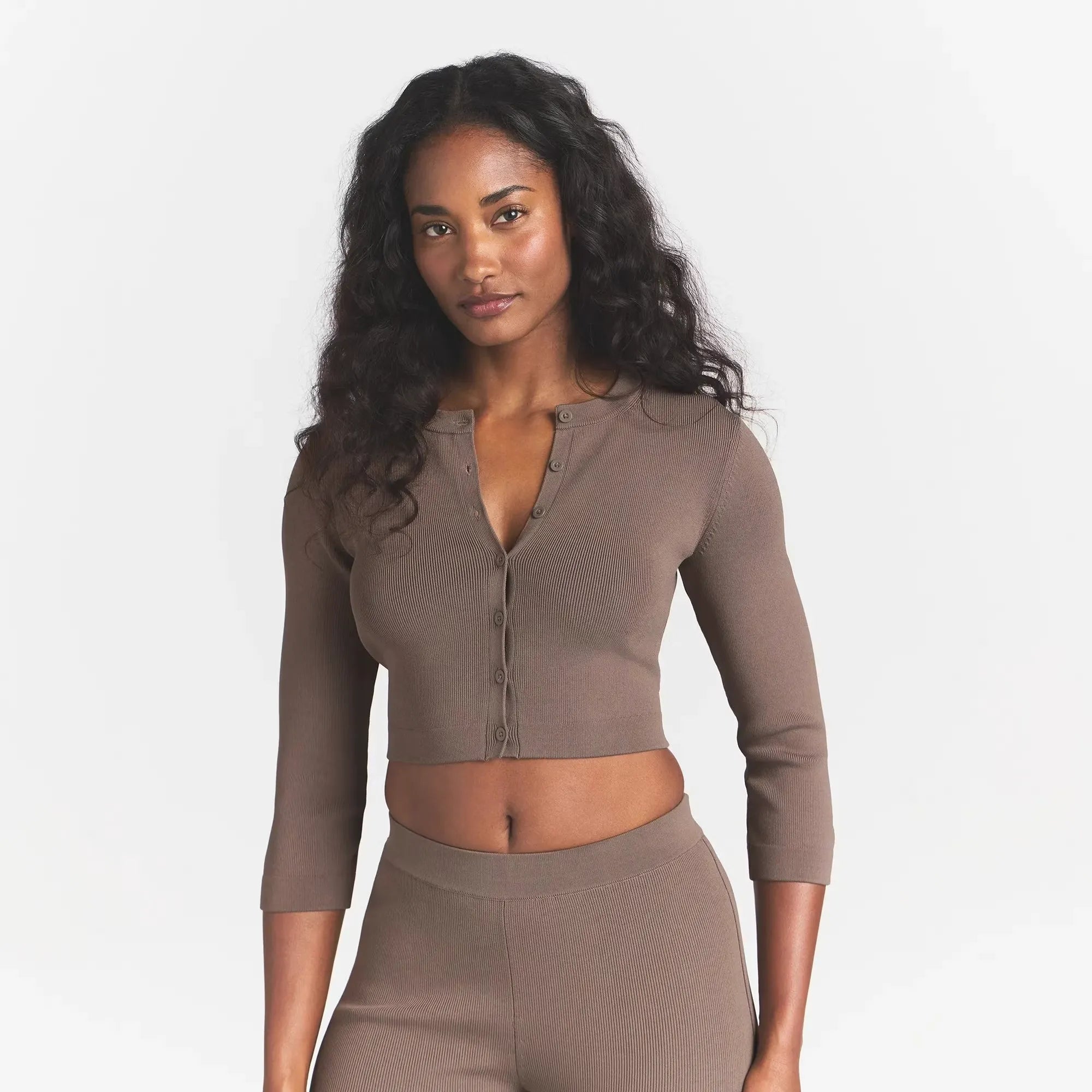 Refined knit crop cardigan-SKIMS-Verso