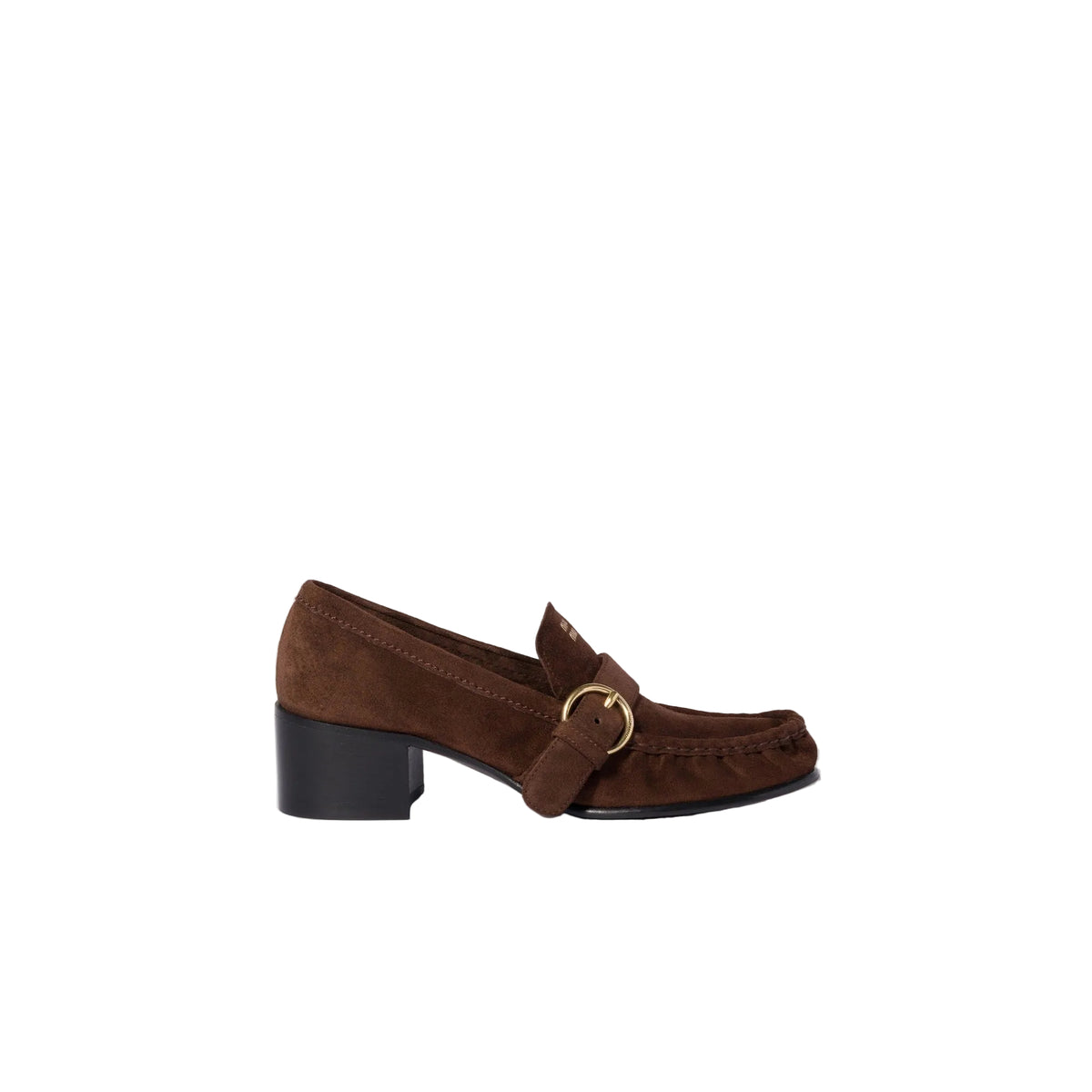 Suede Loafers with Buckle