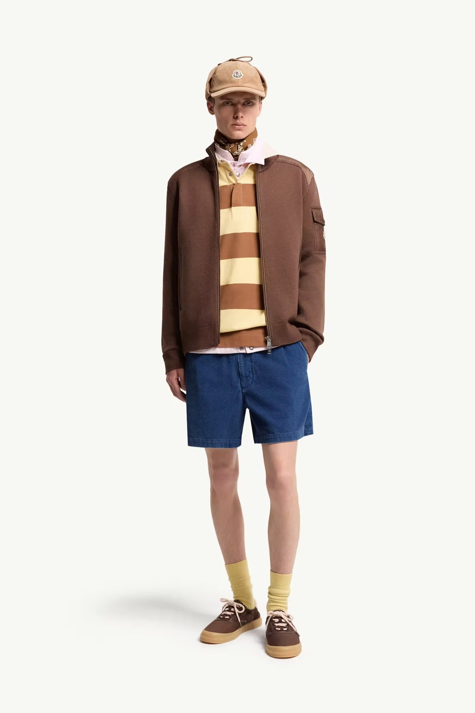 Padded wool zip-up cardigan-MONCLER-Verso