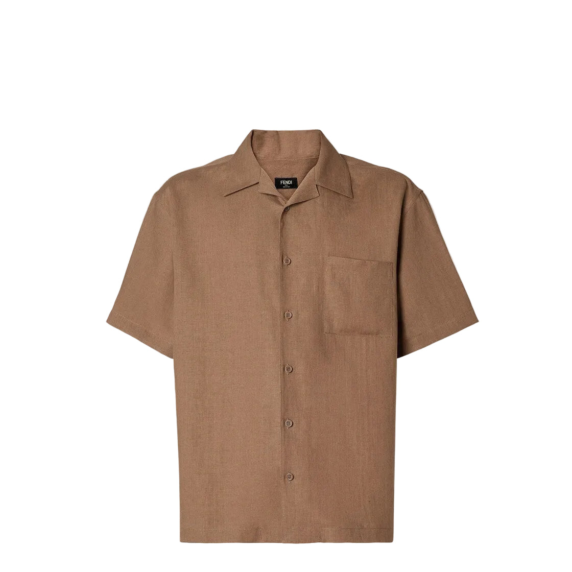 Light Brown Linen Shirt-FENDI-312251-S-Verso