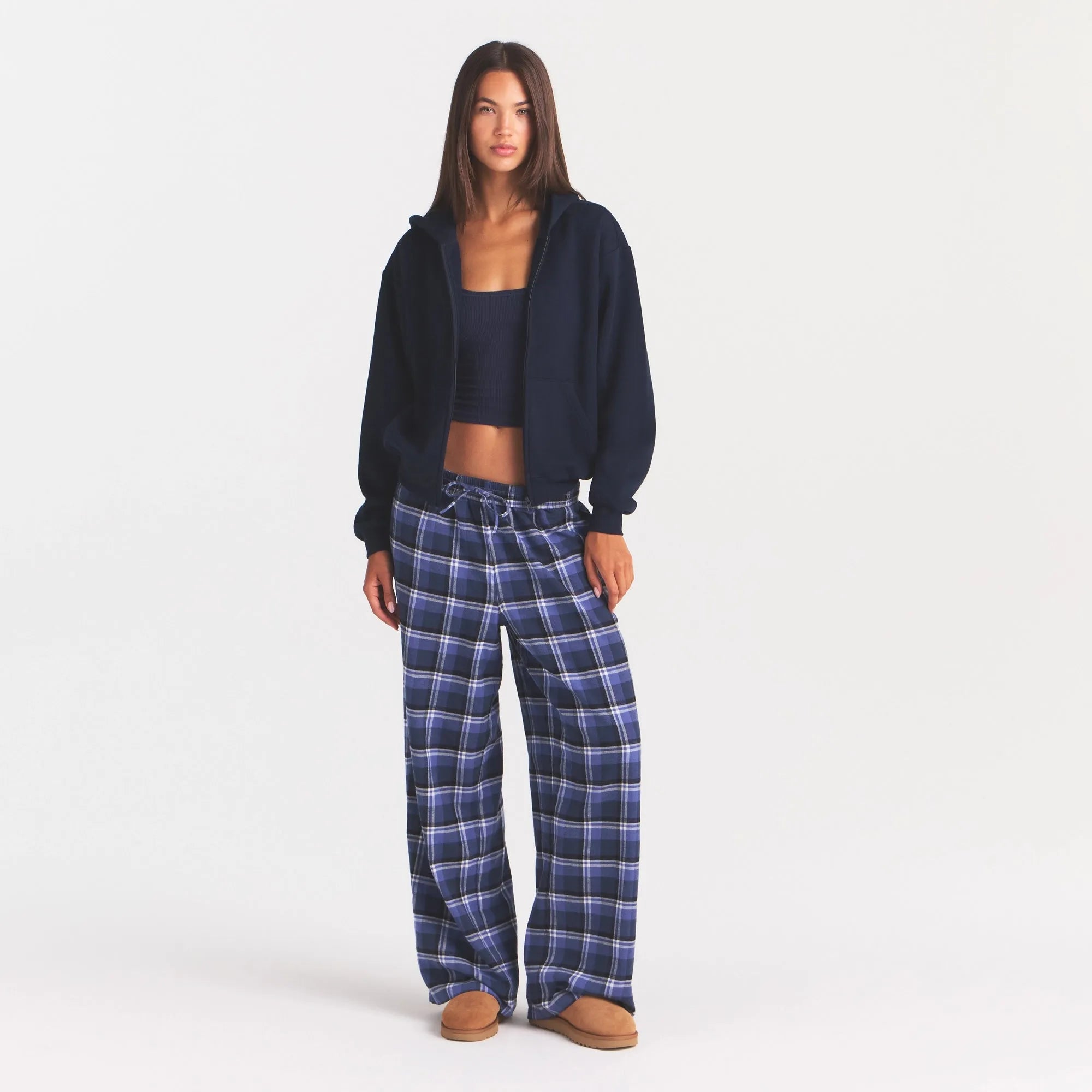 Cotton fleece classic zip up hoodie-SKIMS-Verso