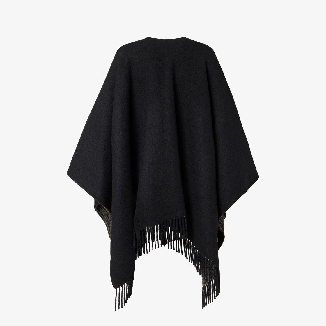 Ff zucca wool and cashmere poncho-FENDI-Verso