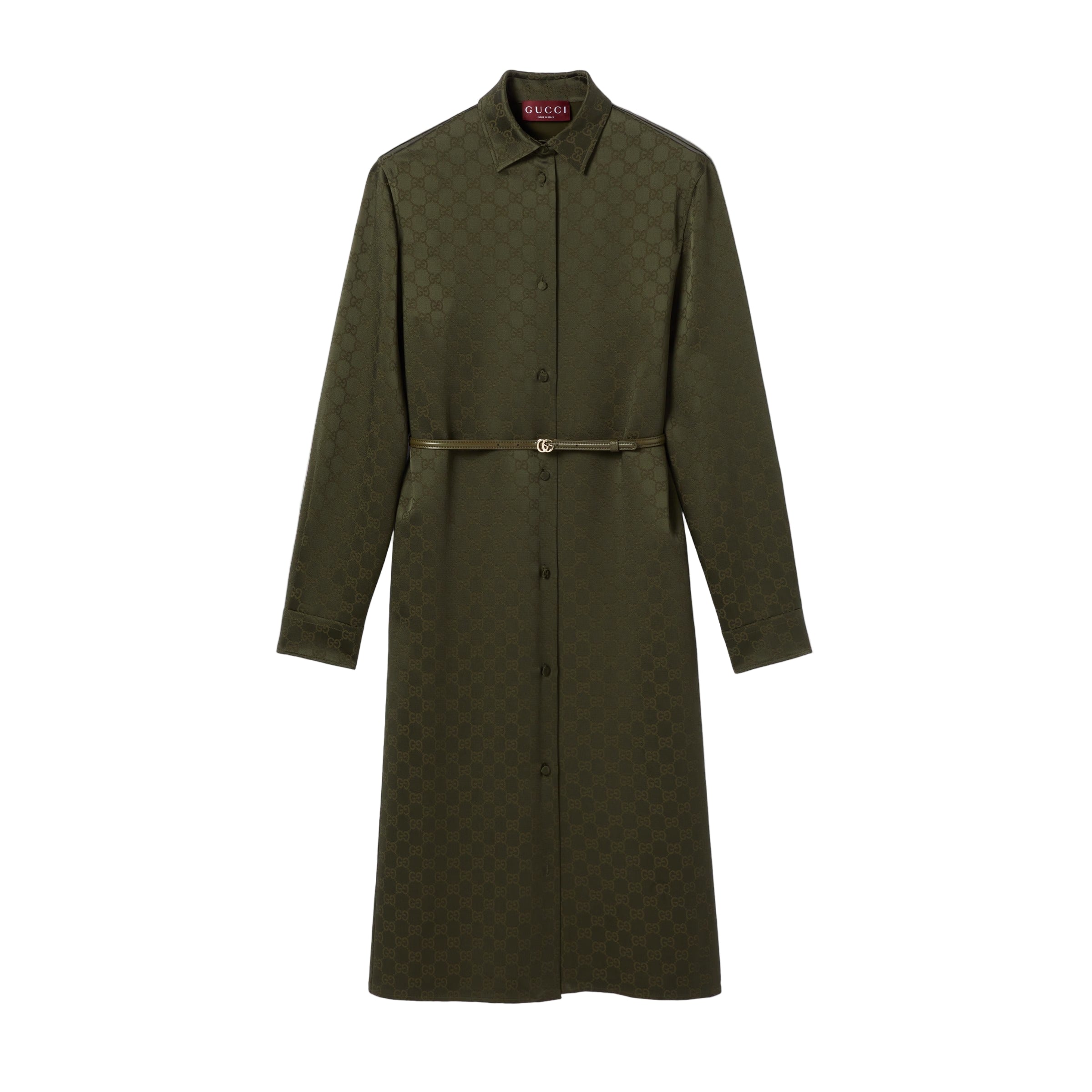 Gg satin shirt dress