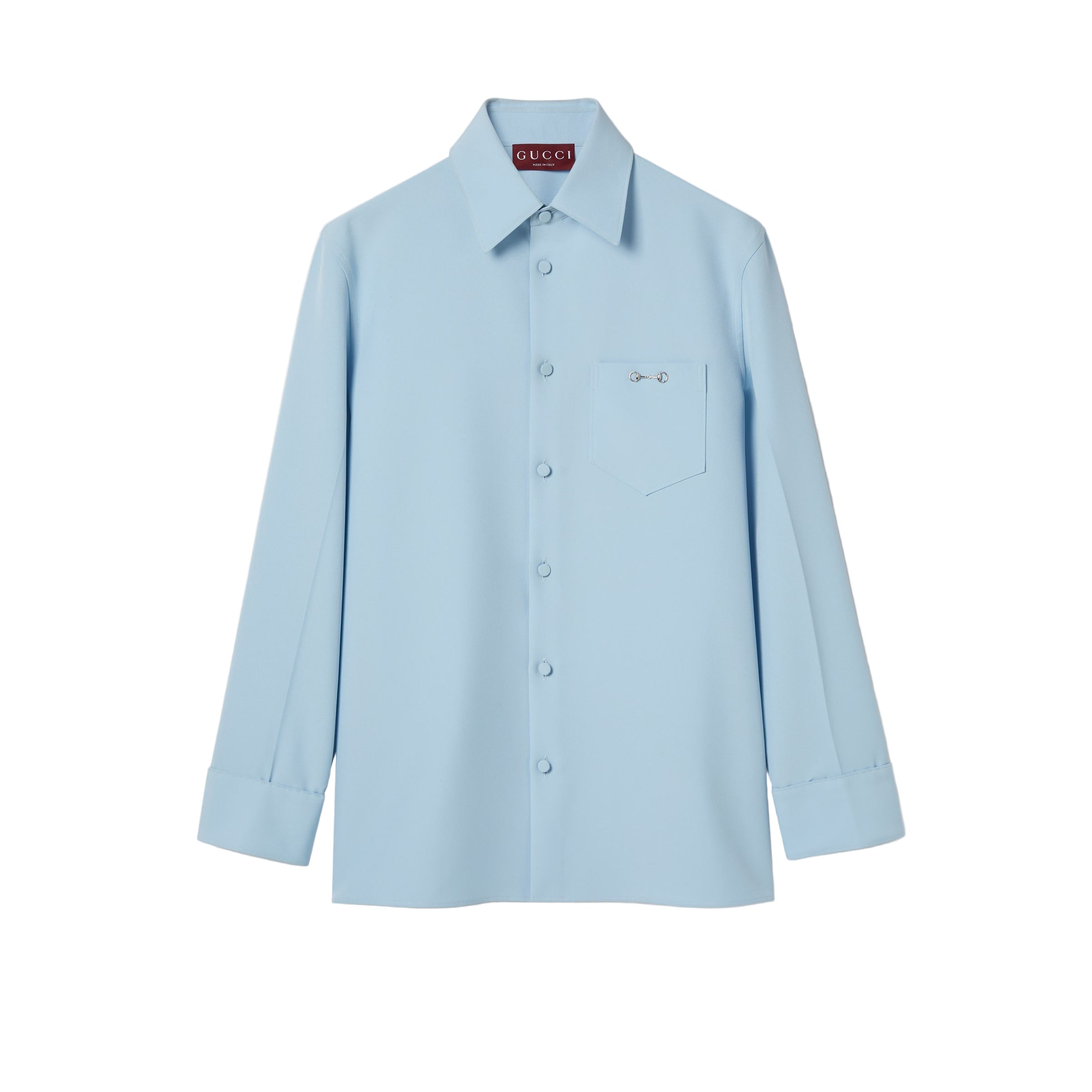 Polyester twill shirt with horsebit