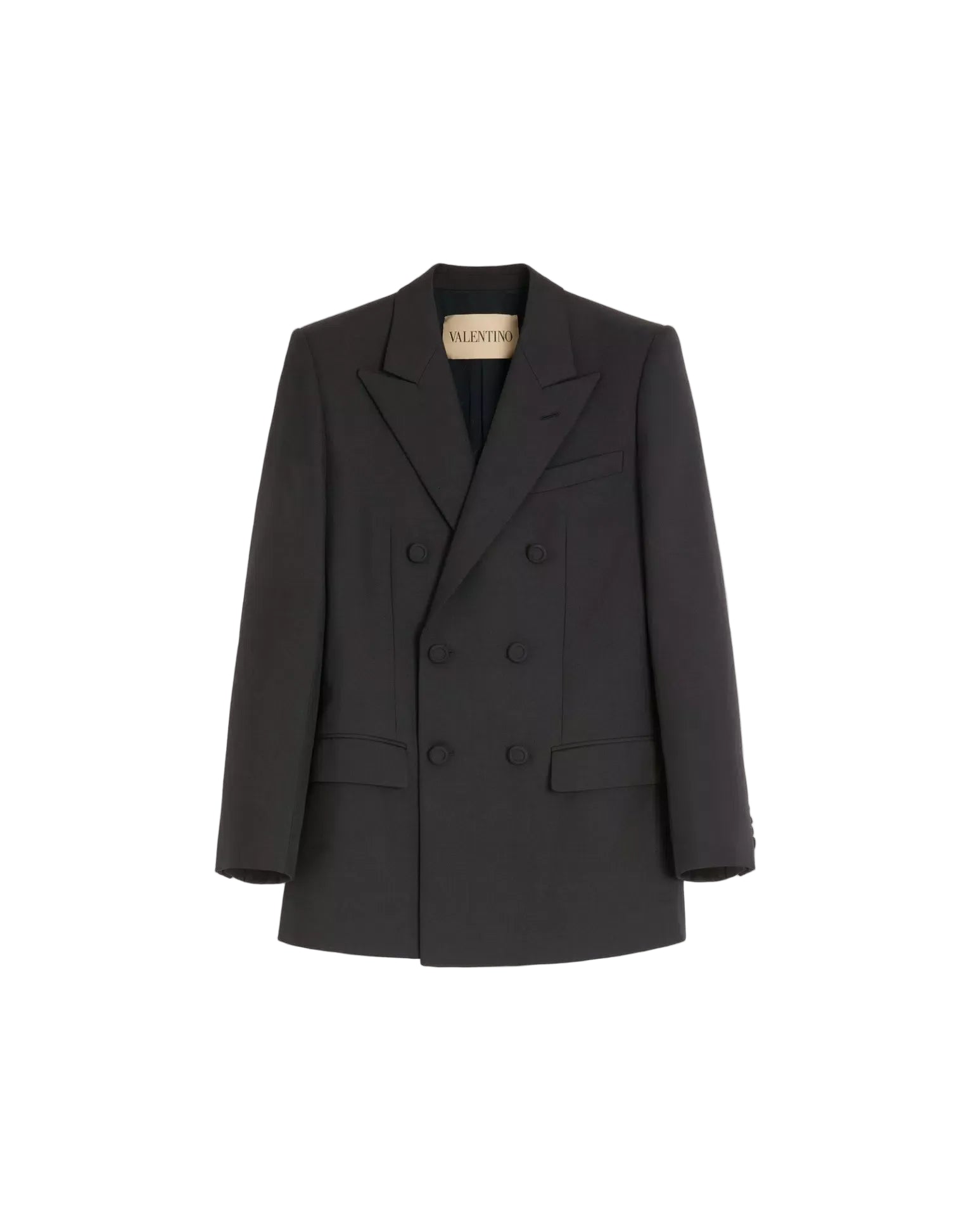 Valentino Double-Breasted Wool Gabardine Jacket-VALENTINO-Verso