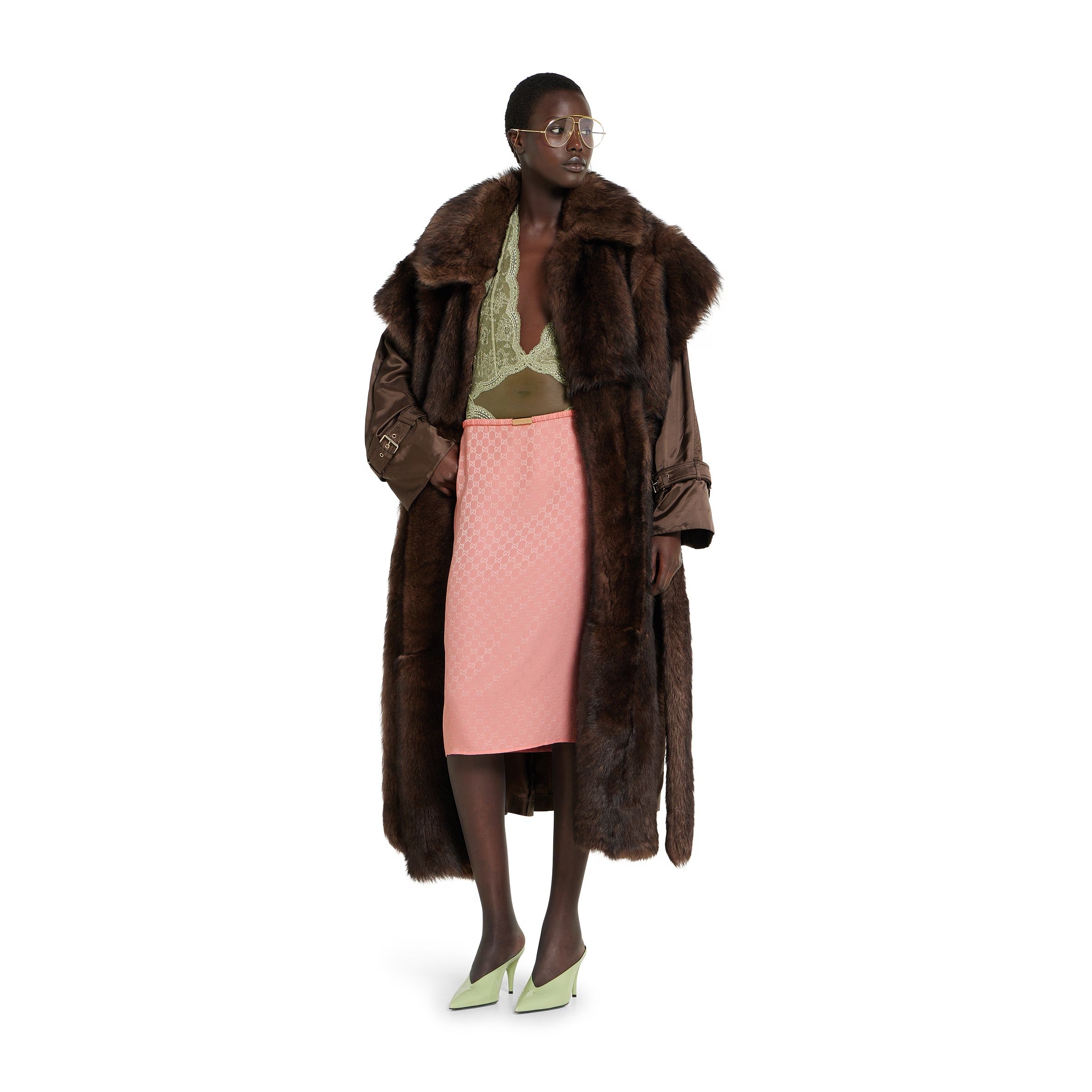 Gg silk jacquard skirt
