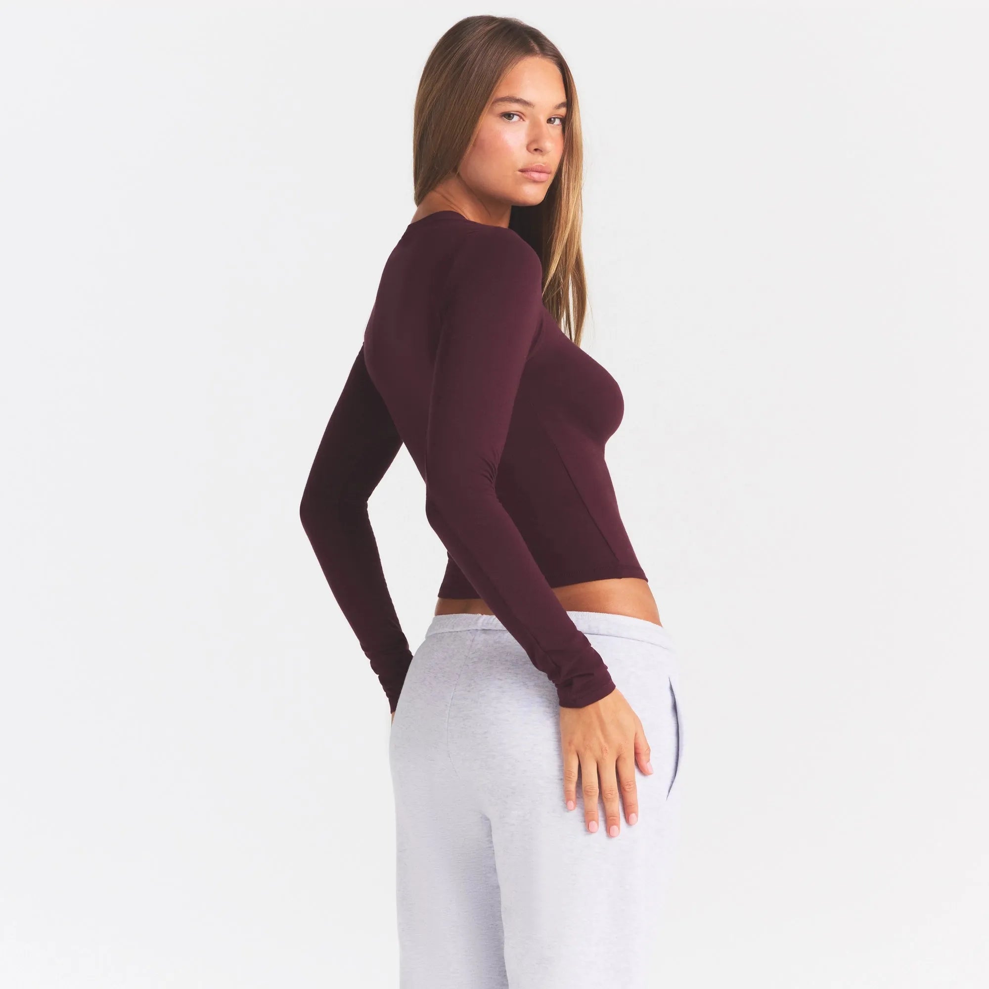 Cotton jersey long sleeve t-shirt-SKIMS-Verso