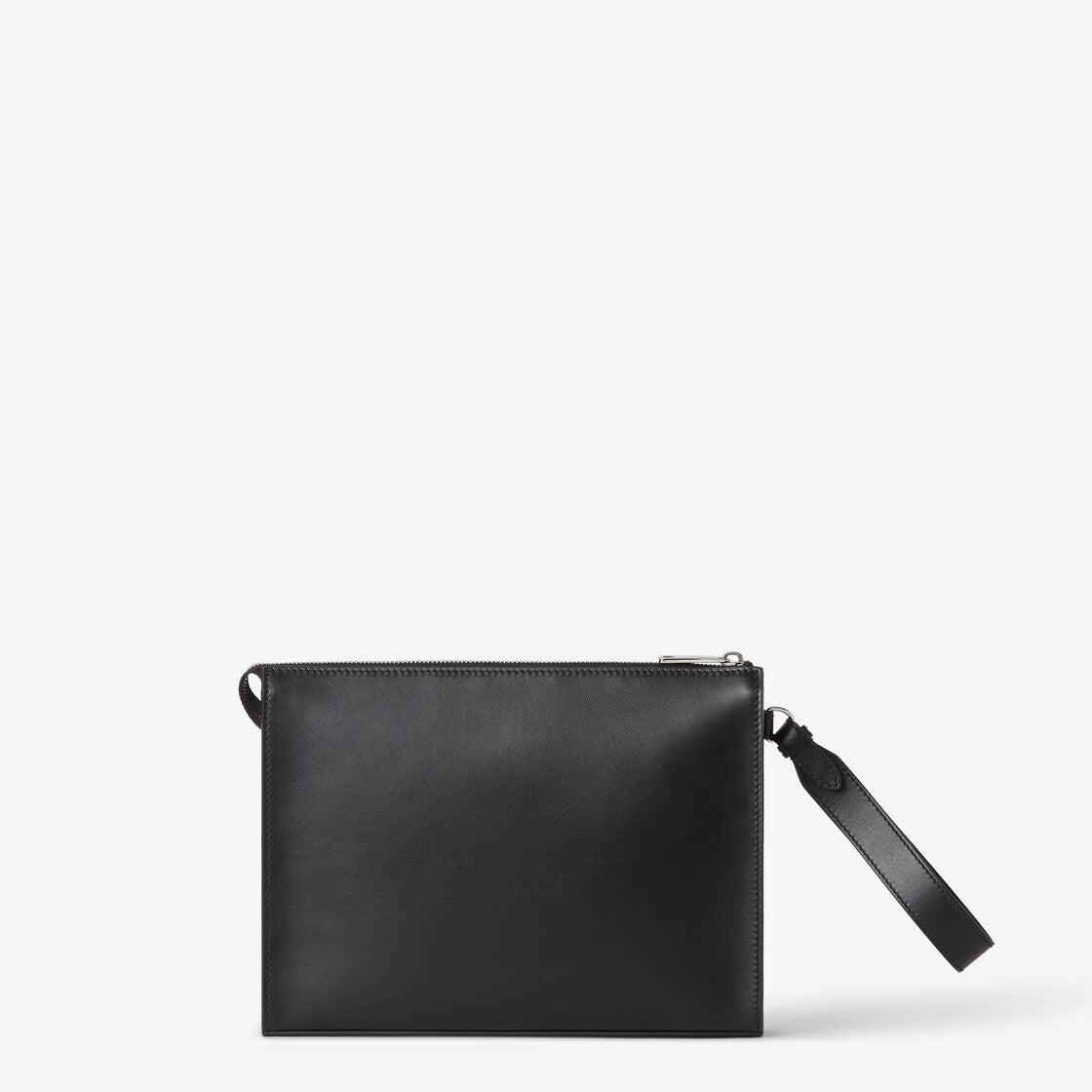 Black leather and black ff canvas pouch