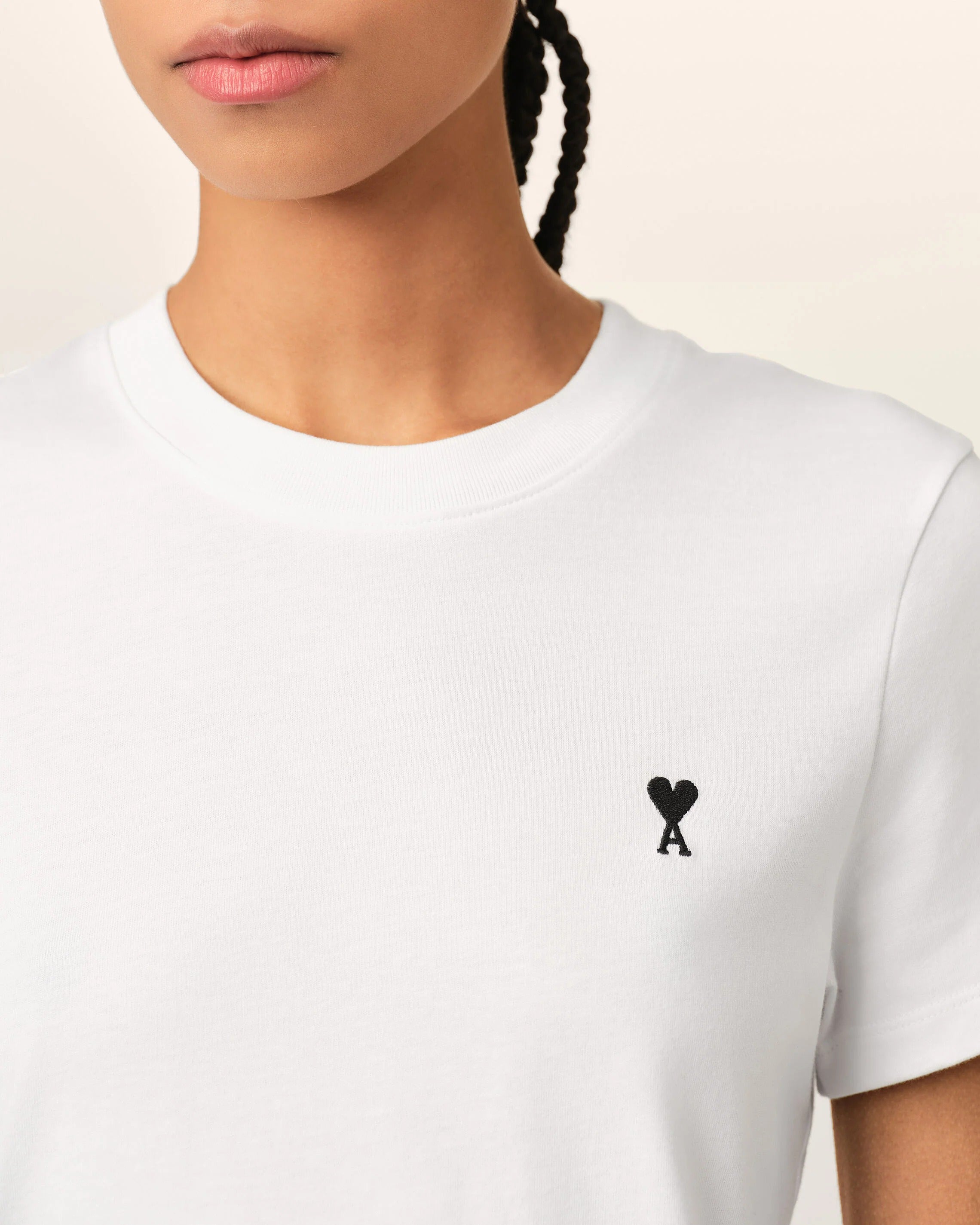 Cotton t-shirt with ami de coeur-AMI-Verso