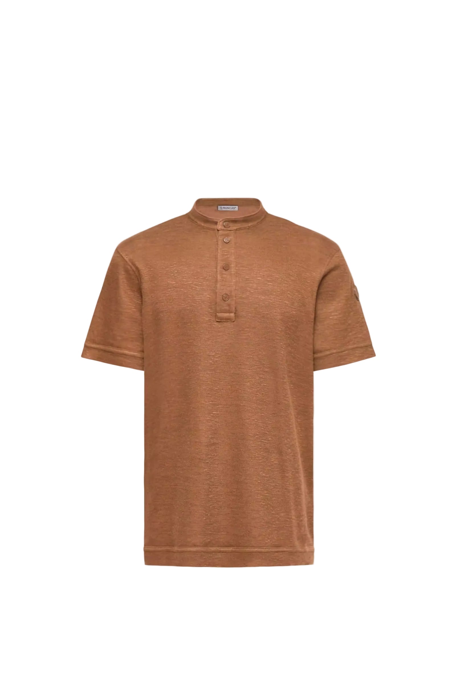 Cotton & linen blend polo shirt-MONCLER-Verso