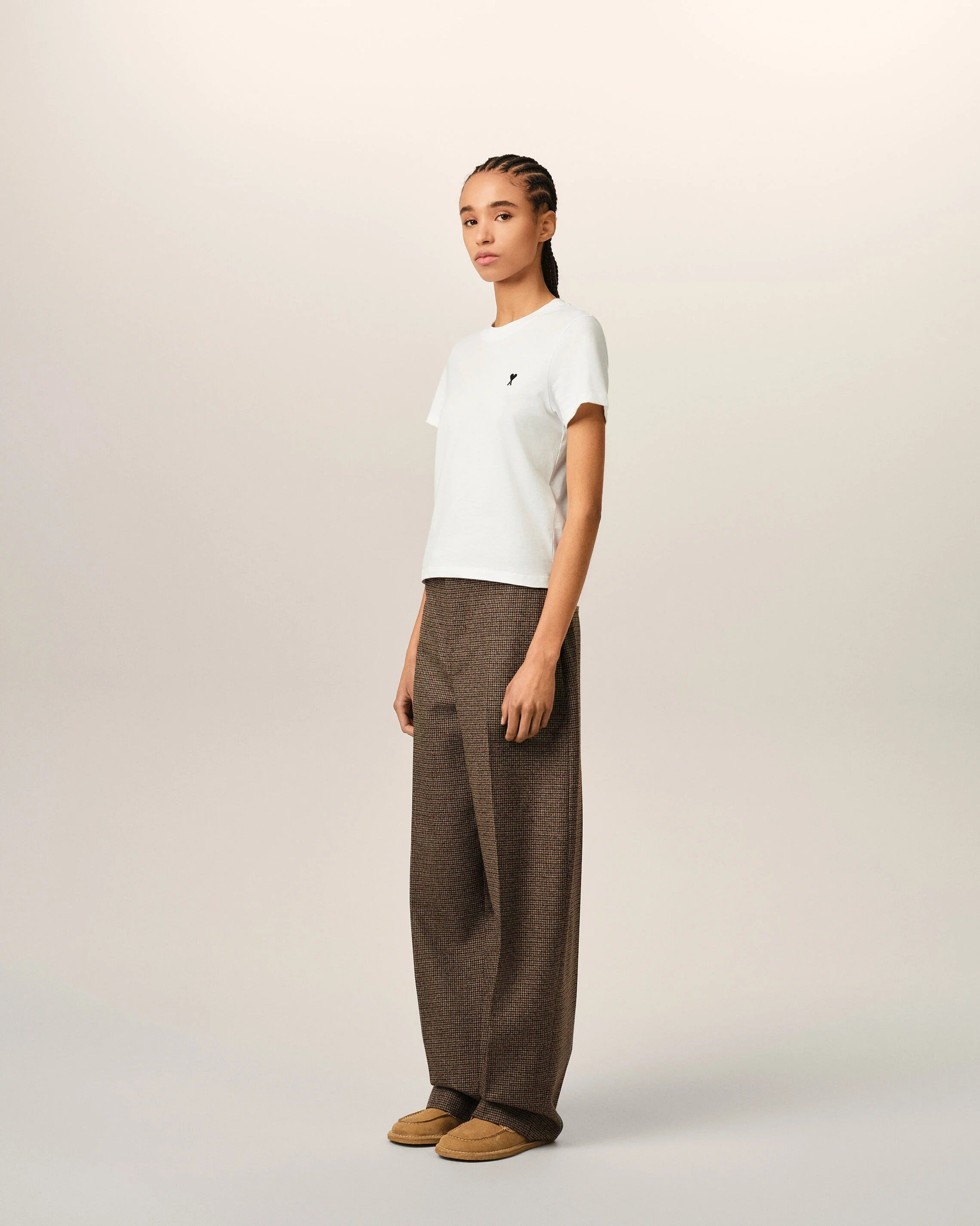 Cotton t-shirt with ami de coeur-AMI-Verso