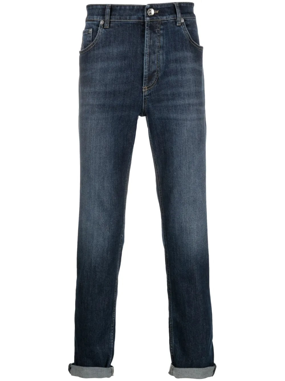 Mid-rise cotton jeans-BRUNELLO CUCINELLI-Verso