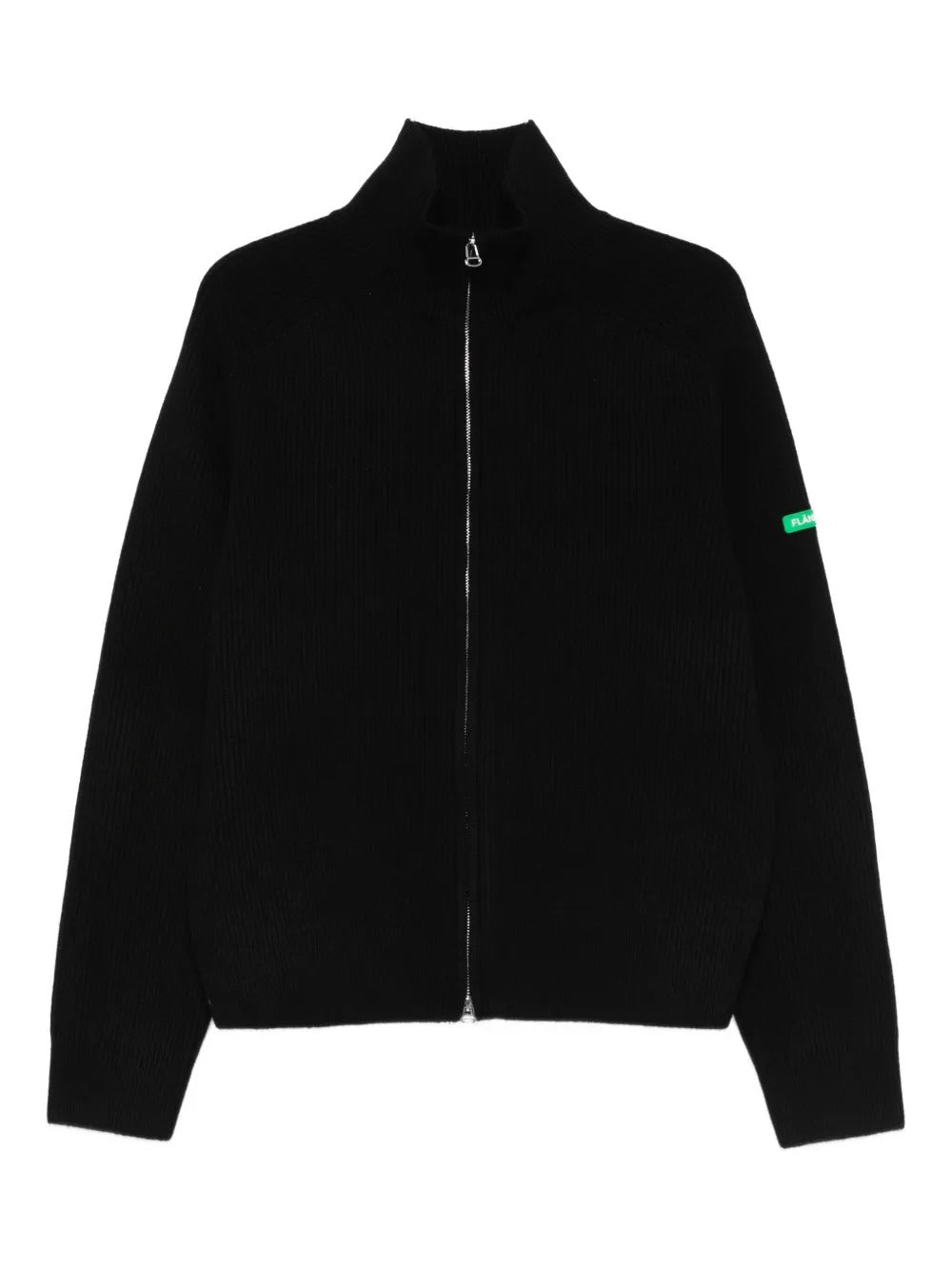 Zip-up ribbed cardigan