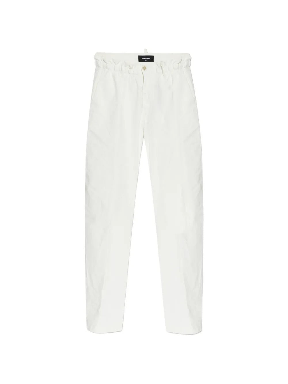Elasticated-Waistband Tapered Trousers
