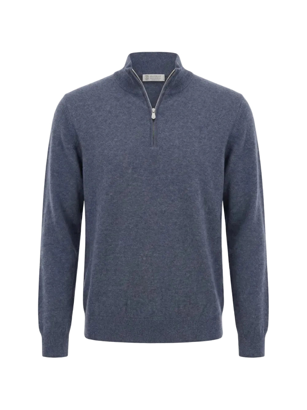 Cashmere sweater with half zip